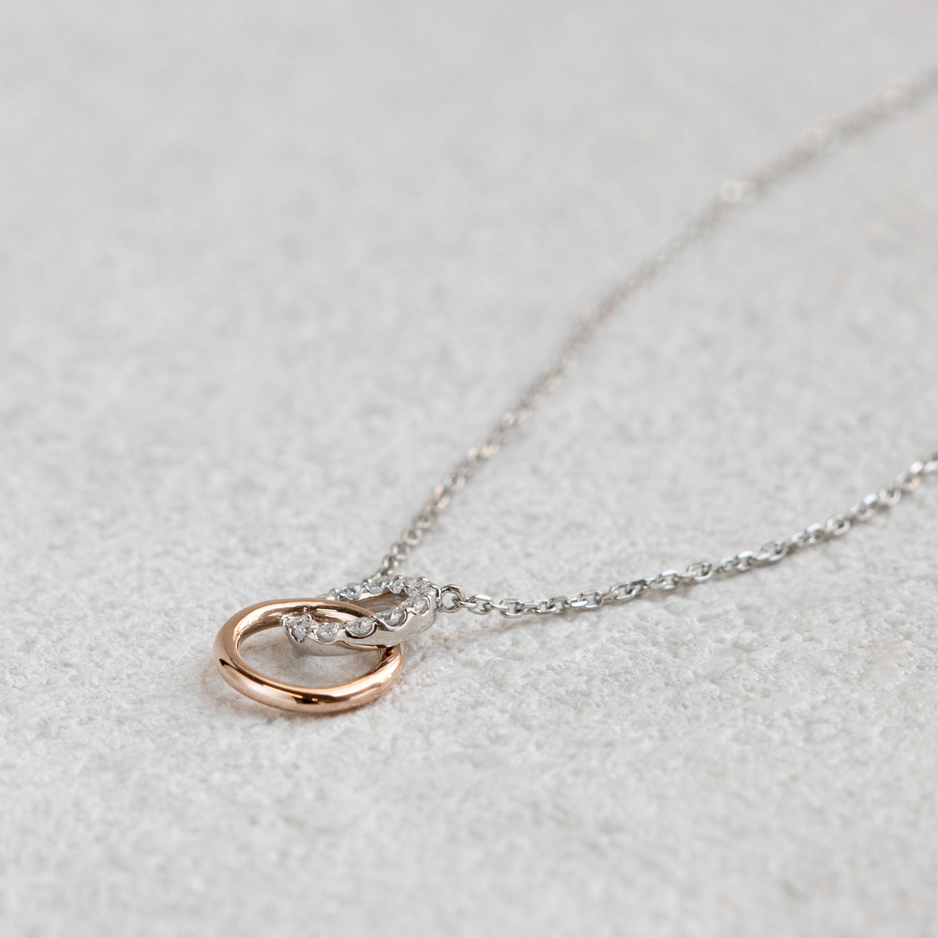 ダイヤモンド プラチナ/K18ネックレス(コンビカラー/4月誕生石)《25N01811》