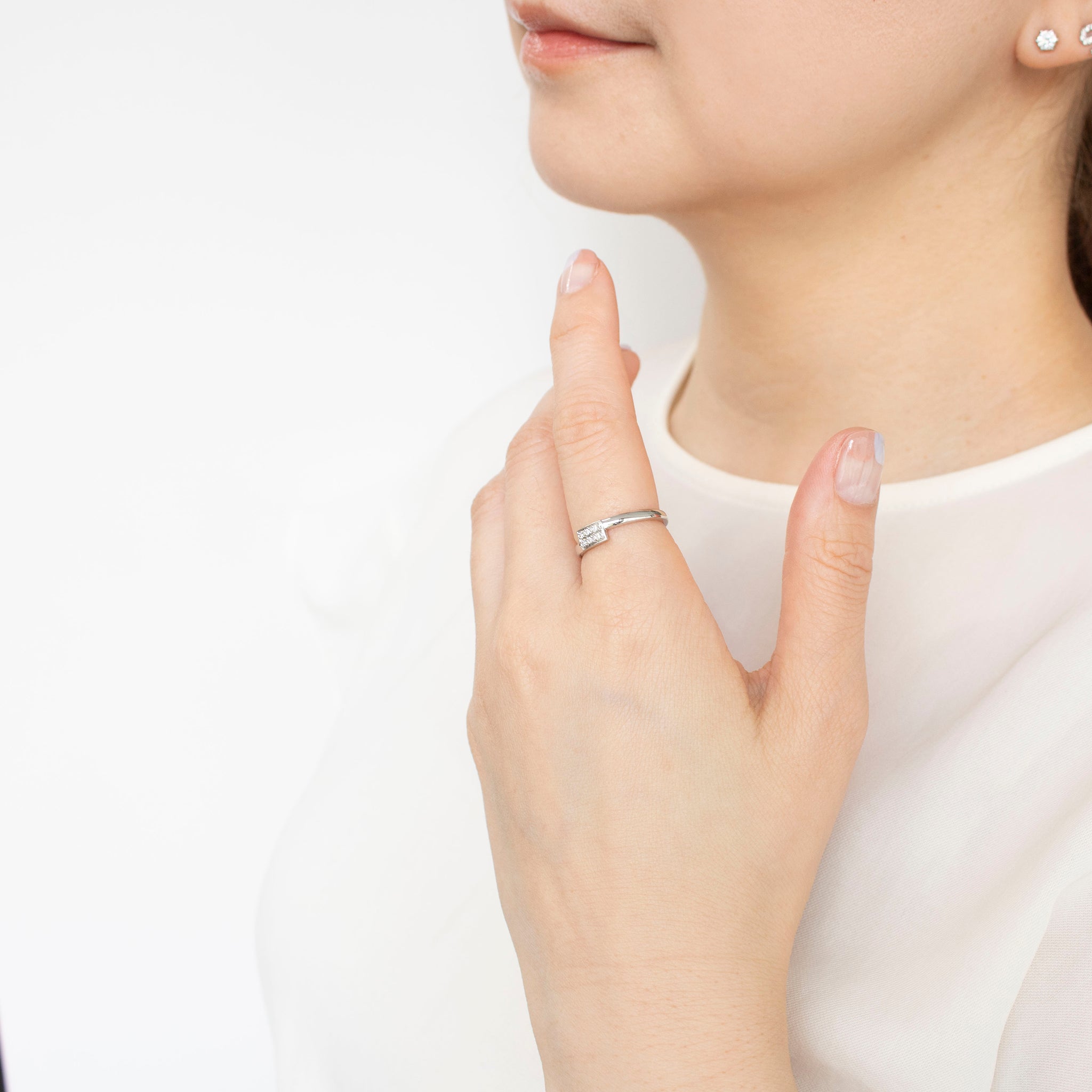 ダイヤモンド プラチナリング(4月誕生石)《25N01902》