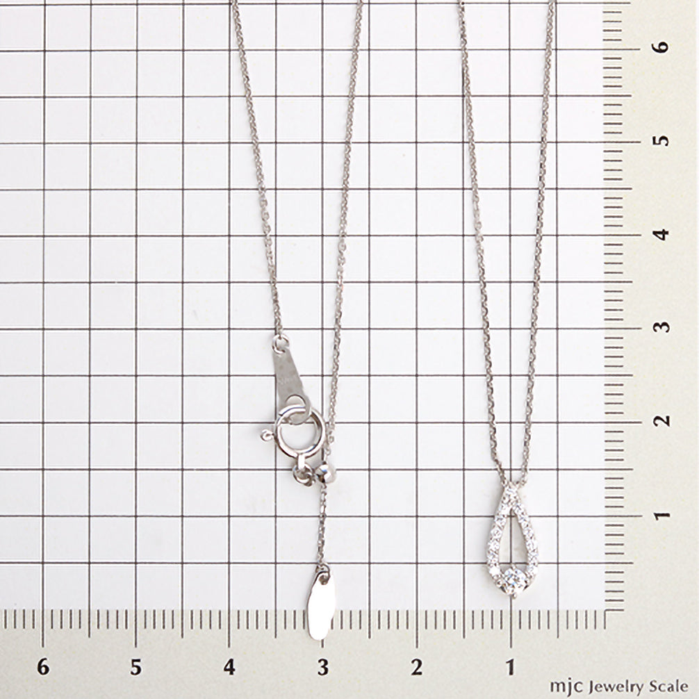 ダイヤモンド プラチナネックレス(雫モチーフ/4月誕生石)《25N01907》