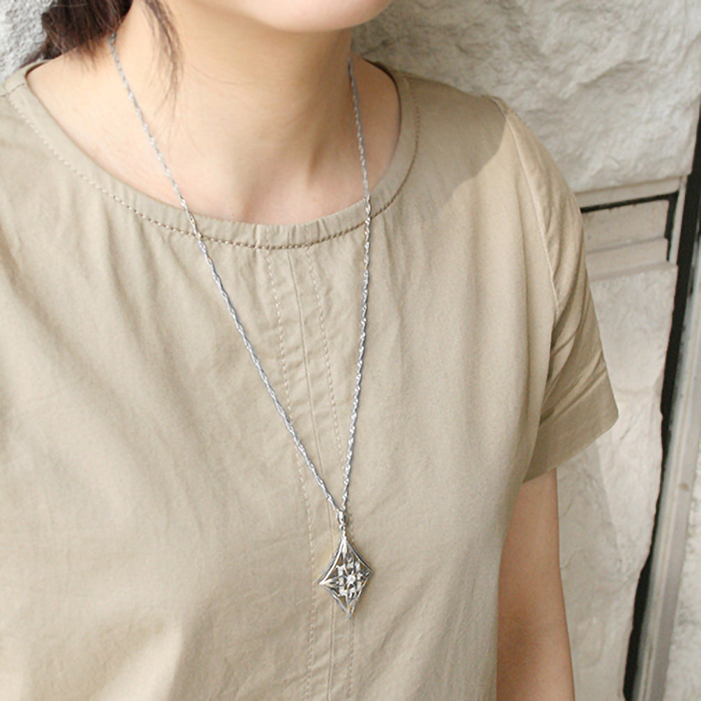 ダイヤモンド プラチナネックレス(ロング/60cm/4月誕生石/鑑別書付)《25N01910》