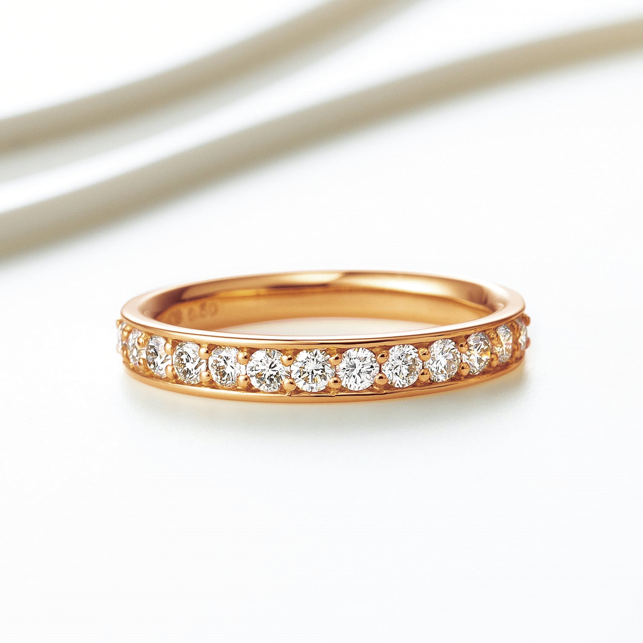 K10ピンクゴールド 0.2ctハーフエタニティリング 9号 K10ピンクゴールド 0.2ctハーフエタニティリング 17号 K10ピンク