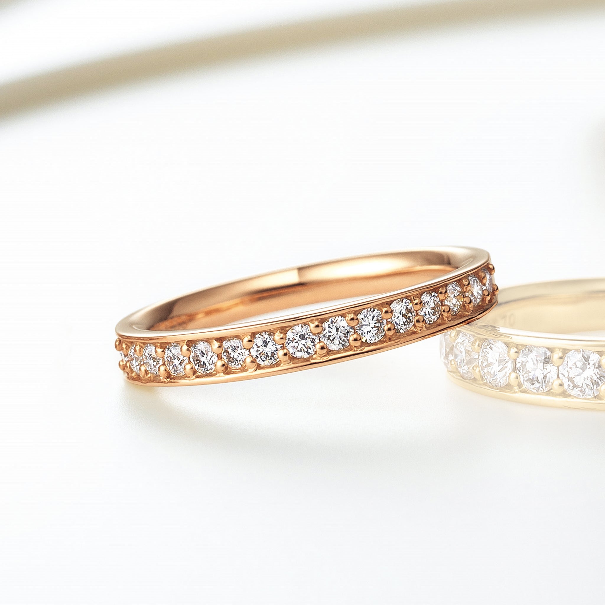 ダイヤモンド K18リング(計0.3カラット/ハーフエタニティ/4月誕生石/鑑別書付)《25N02002-PG》