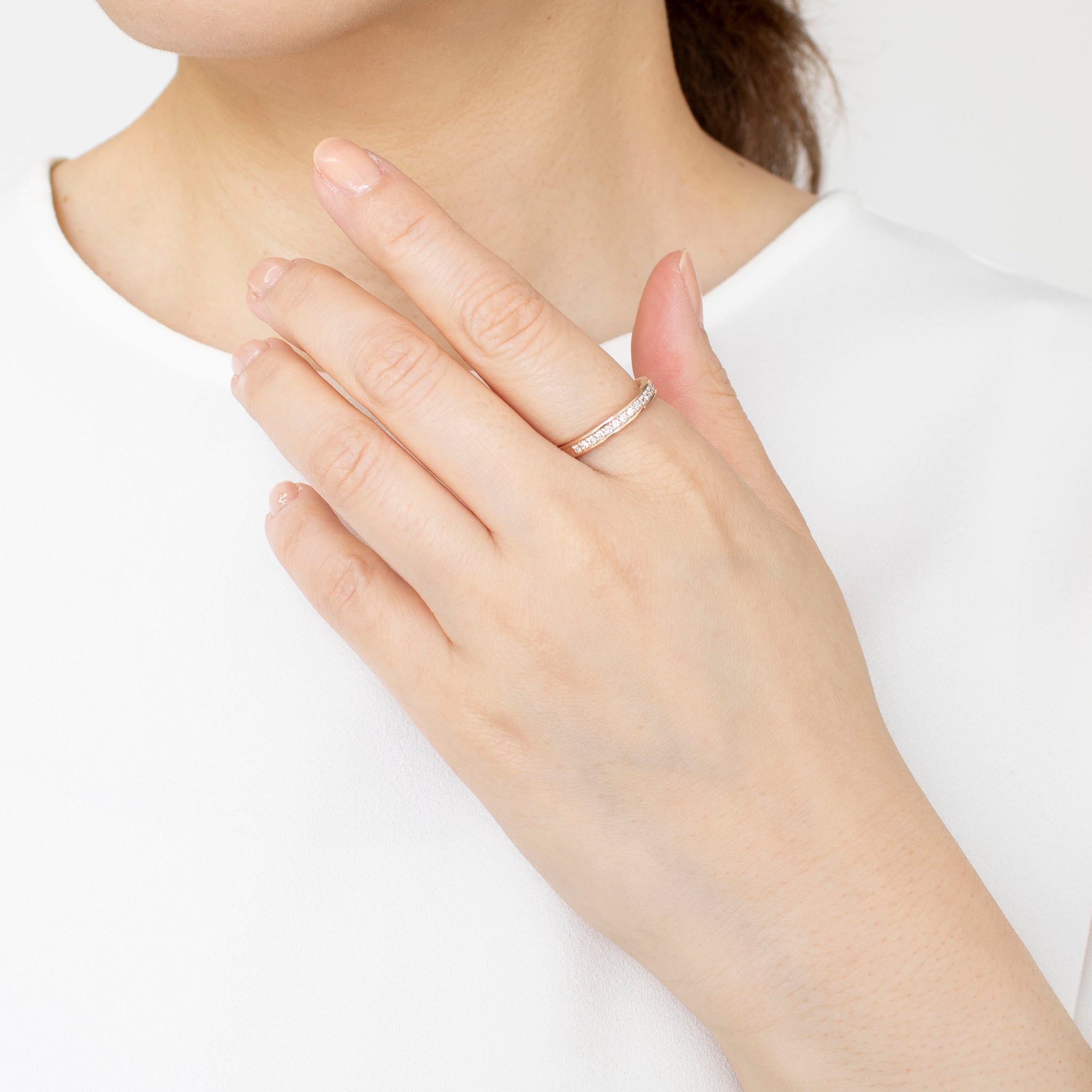 ダイヤモンド K18リング(計0.2カラット/4月誕生石)《25N02004-PG》