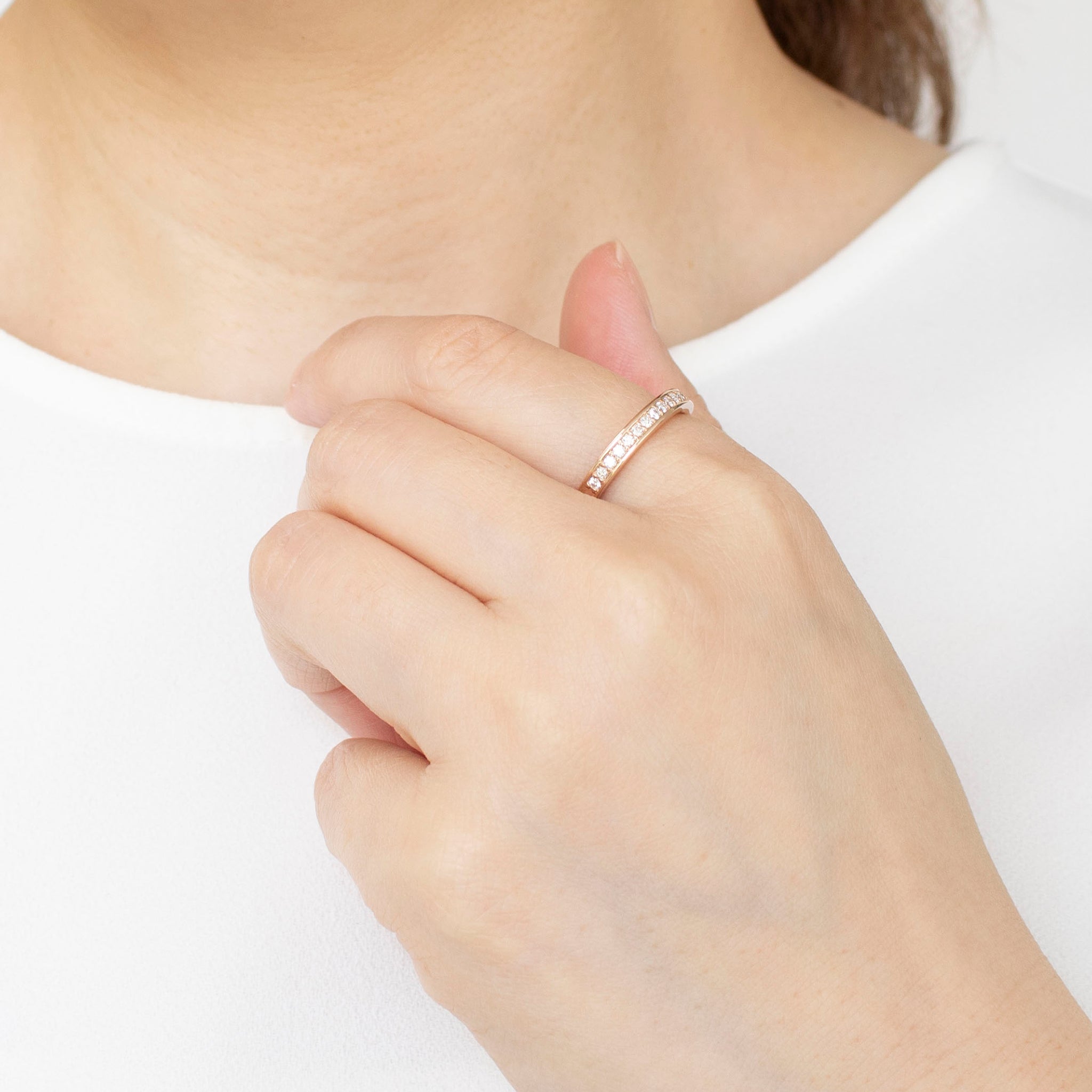 ダイヤモンド K18リング(計0.2カラット/4月誕生石)《25N02004-PG》