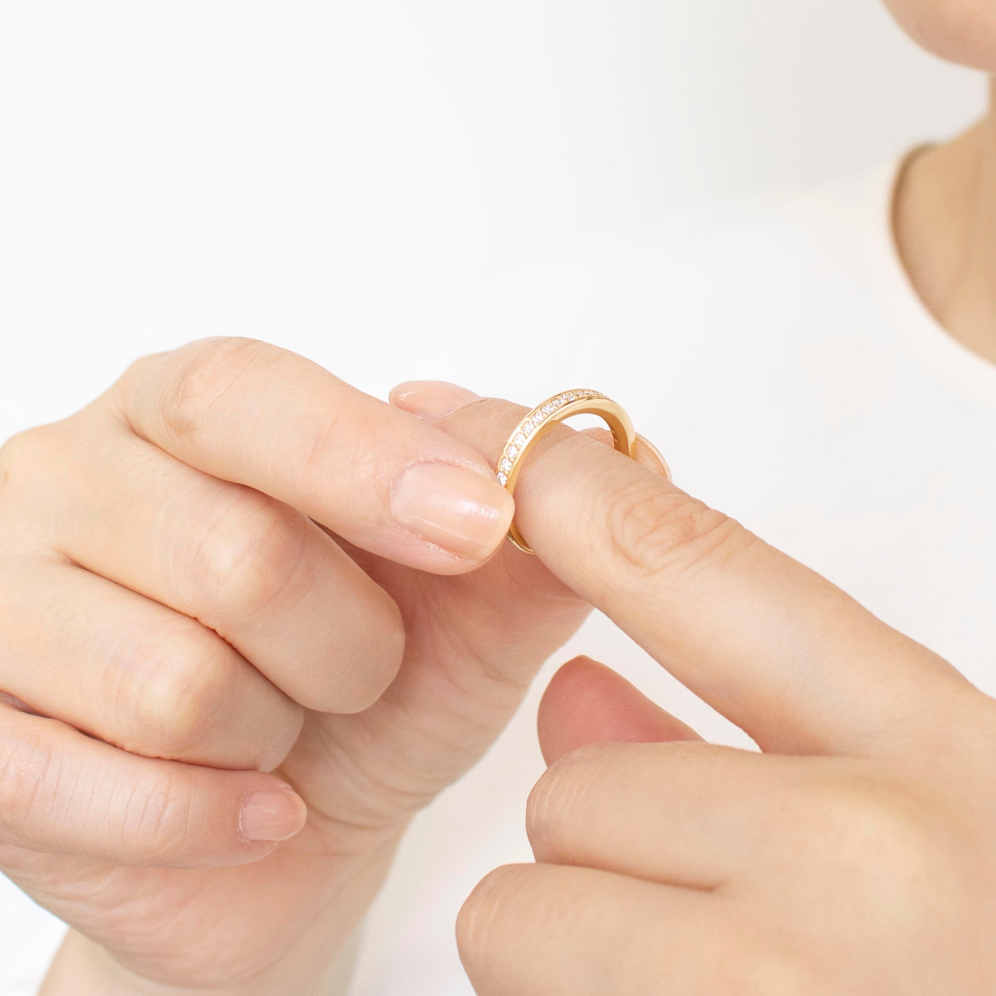 ダイヤモンド K18リング(計0.2カラット/4月誕生石)《25N02004-YG》