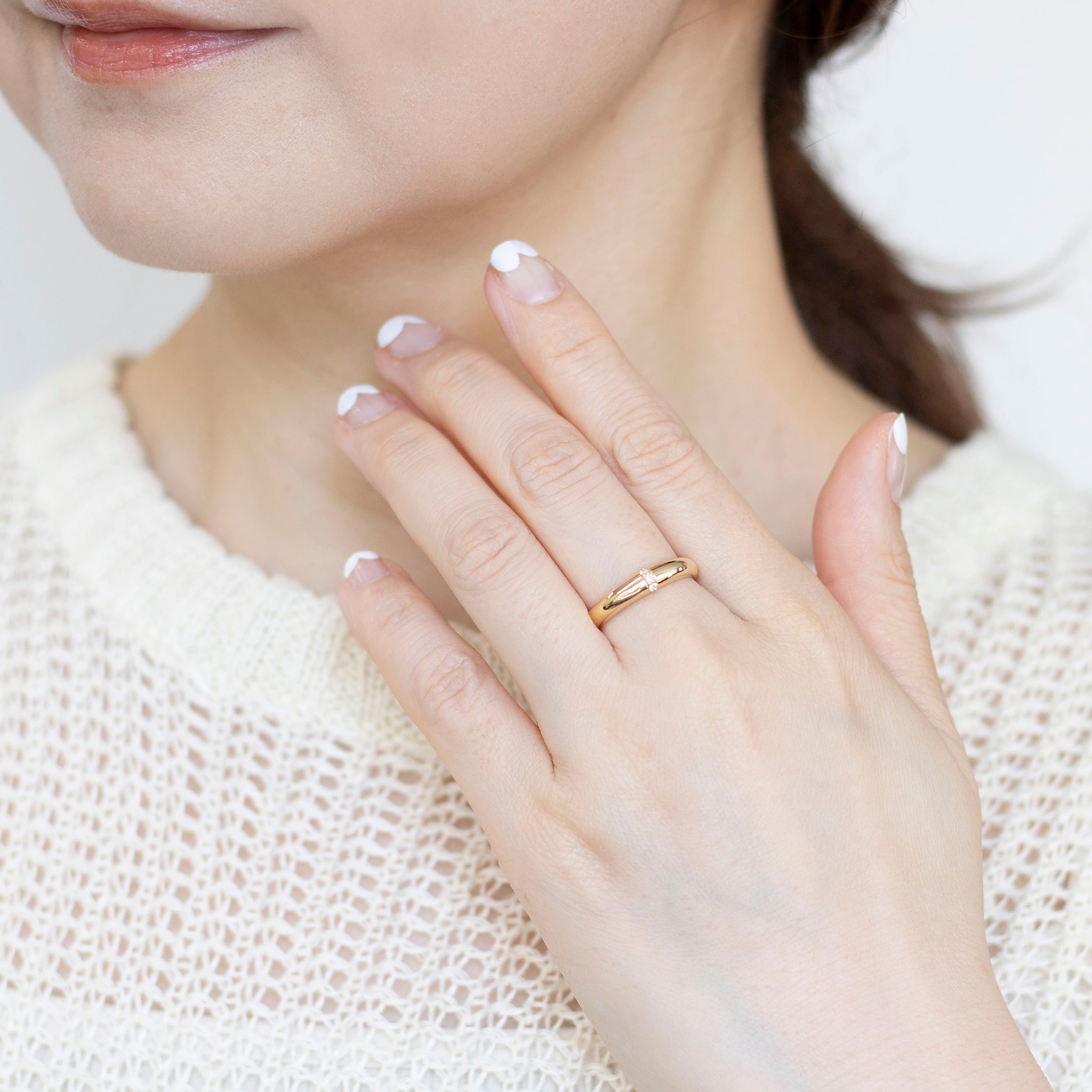 ダイヤモンド K18リング(4月誕生石)《25N02005》