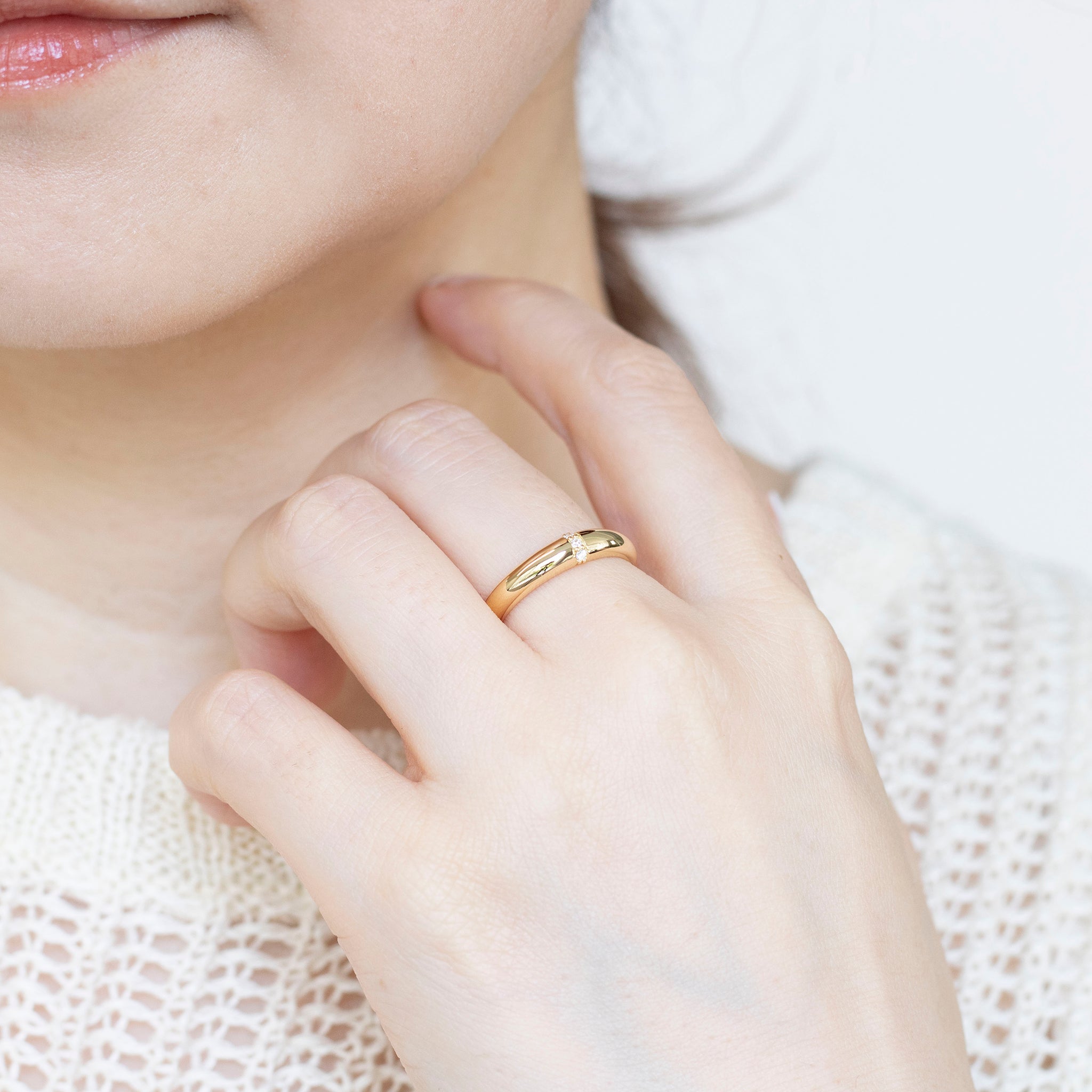 ダイヤモンド K18リング(4月誕生石)《25N02005》