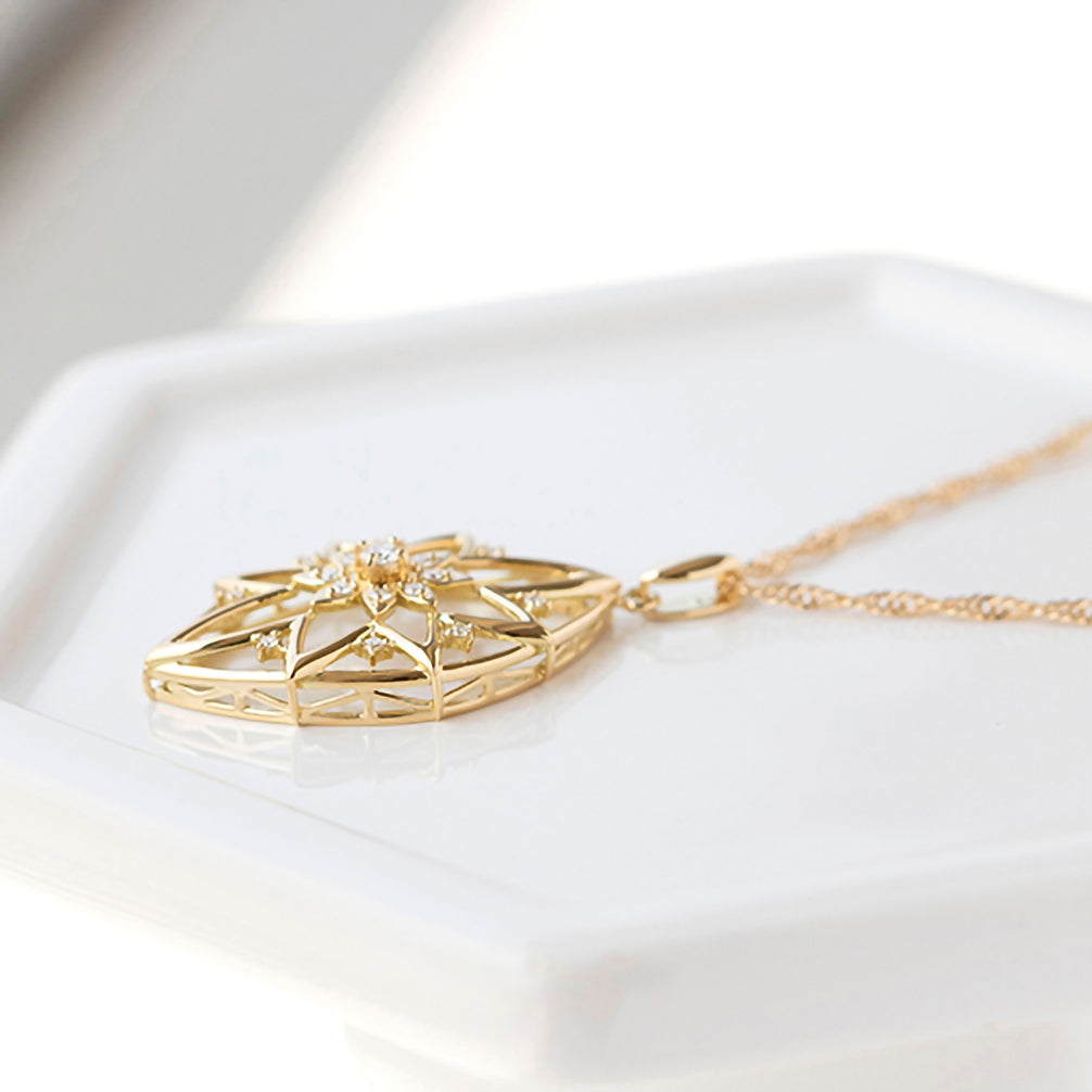 ダイヤモンド K18ネックレス(ロング/60cm/4月誕生石/鑑別書付)《25N02007》