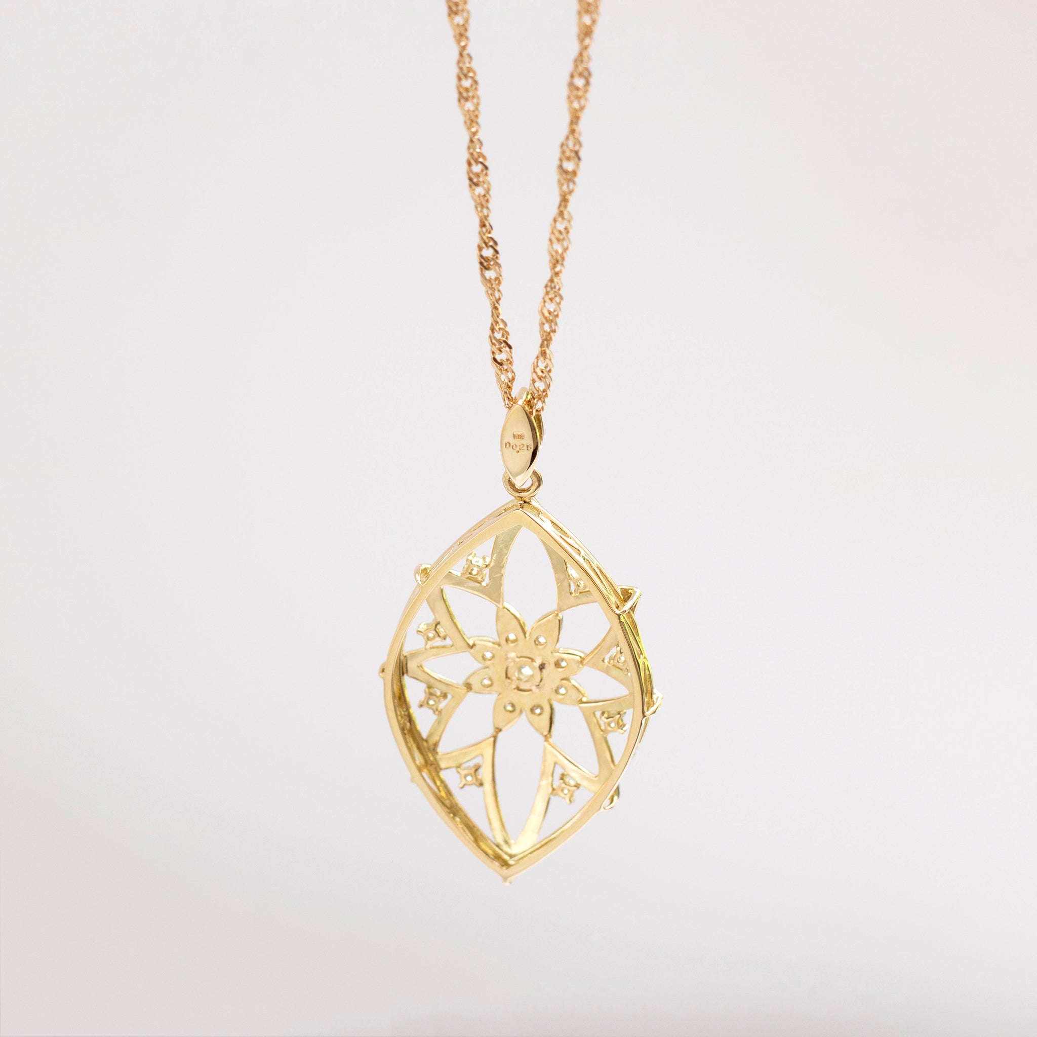 ダイヤモンド K18ネックレス(ロング/60cm/4月誕生石/鑑別書付)《25N02007》