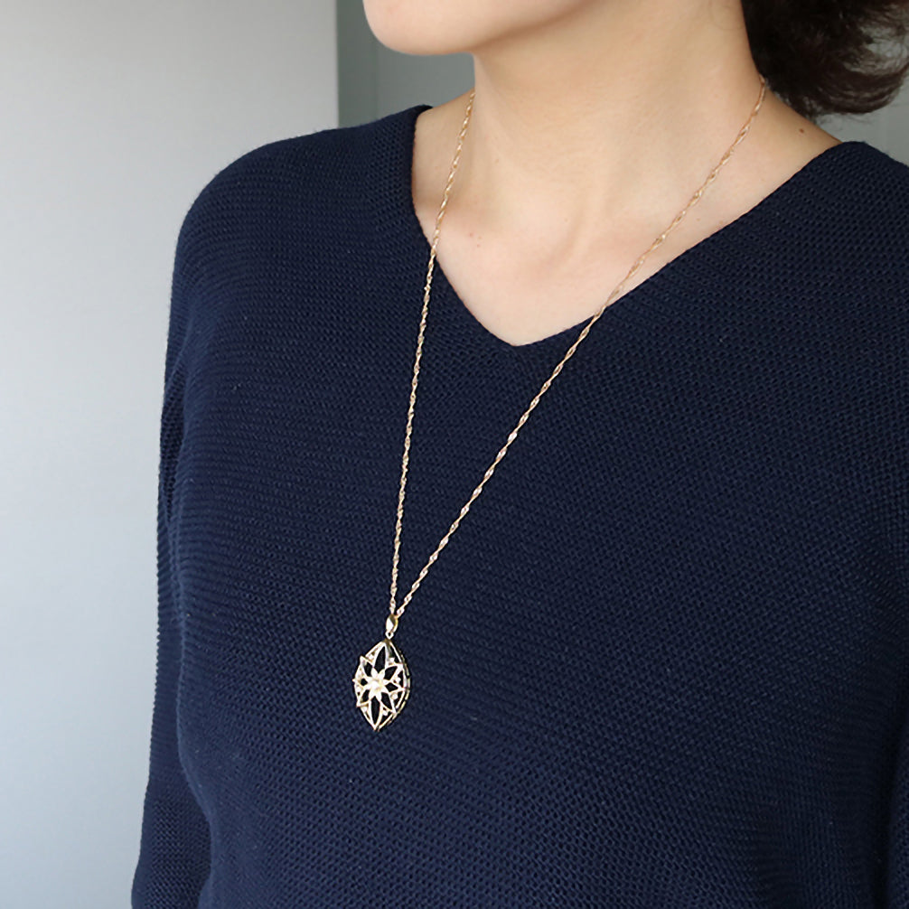 ダイヤモンド K18ネックレス(ロング/60cm/4月誕生石/鑑別書付)《25N02007》