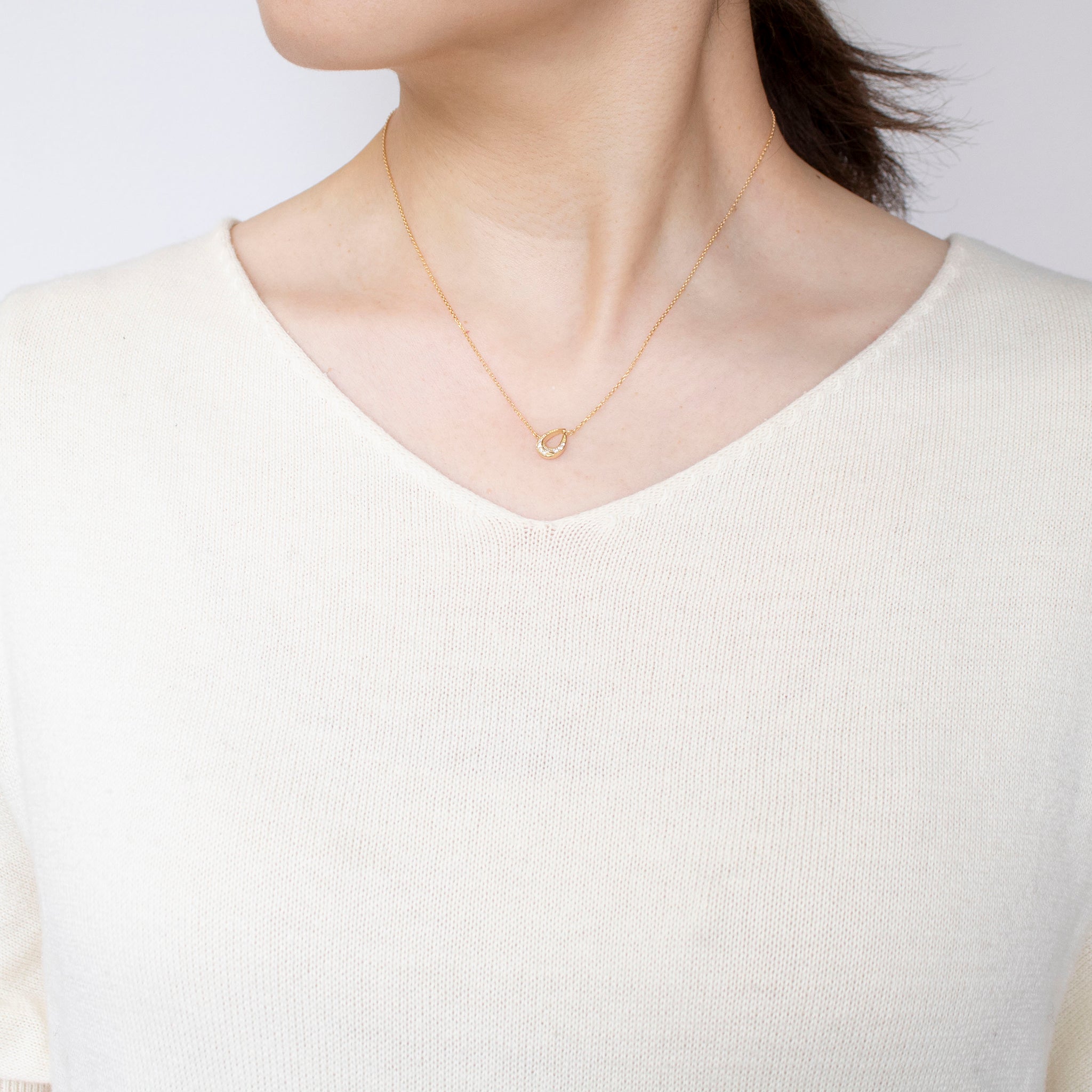 ダイヤモンド K18ネックレス(4月誕生石《25N02008》