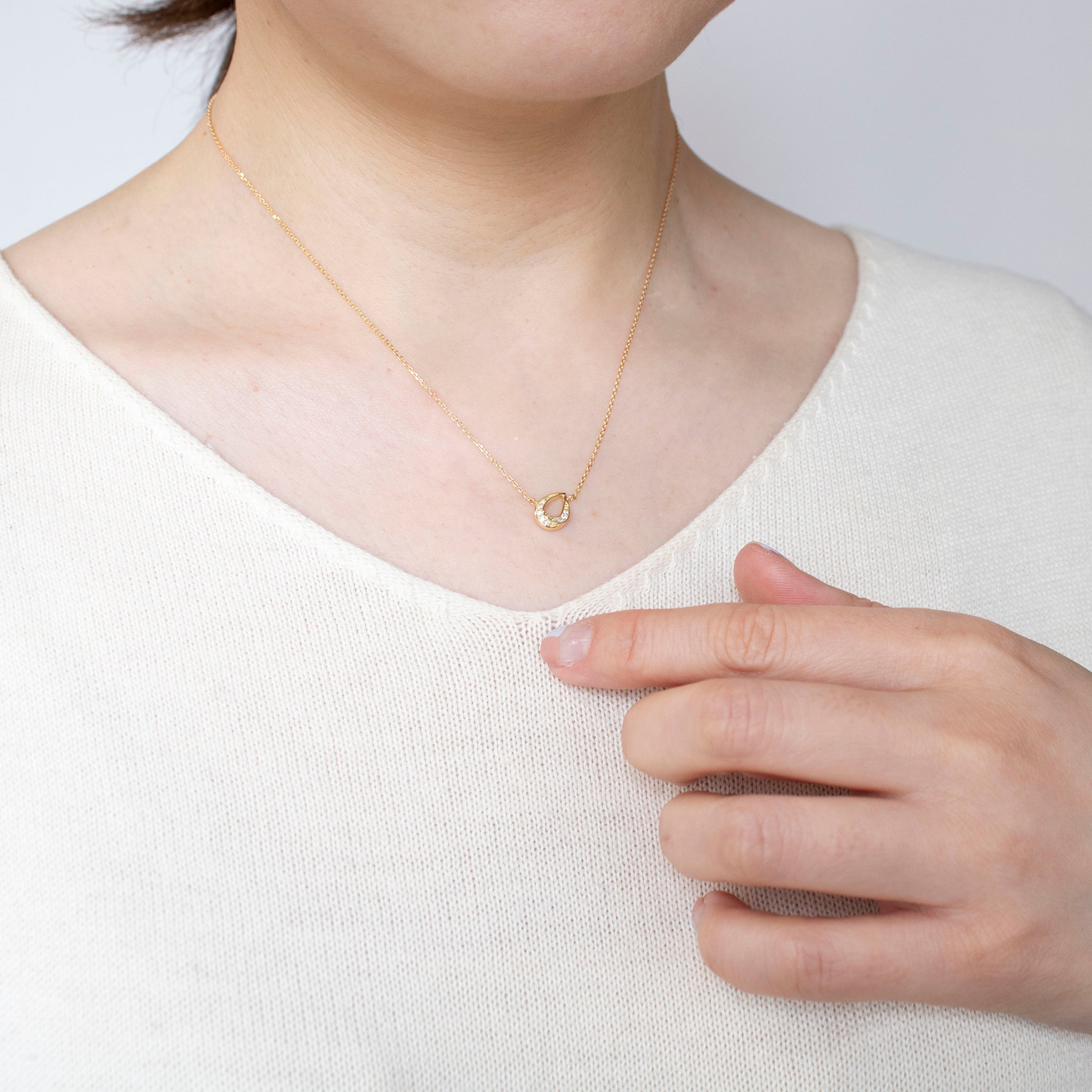 ダイヤモンド K18ネックレス(4月誕生石《25N02008》