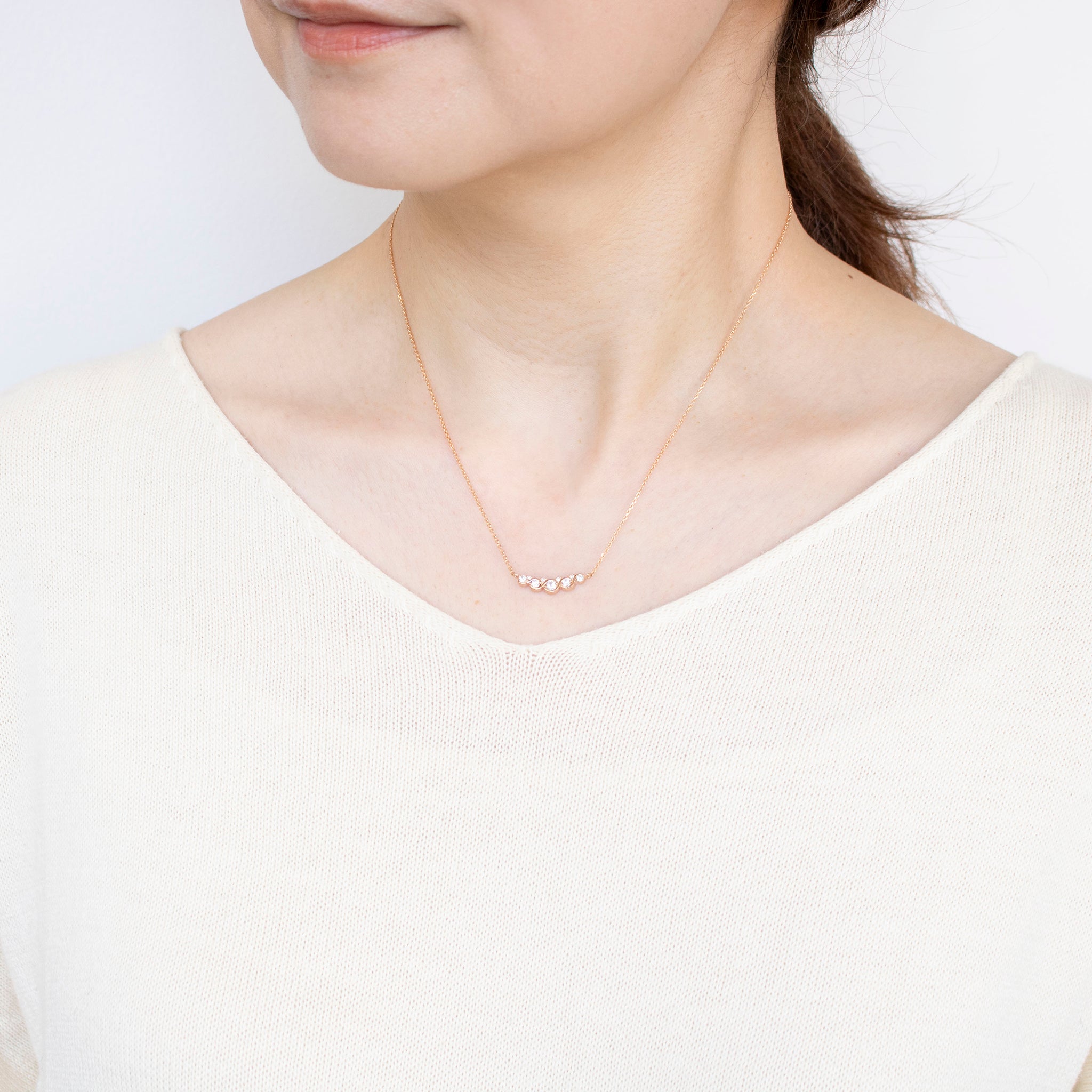 ダイヤモンド K18ネックレス(4月誕生石)《25N02009》