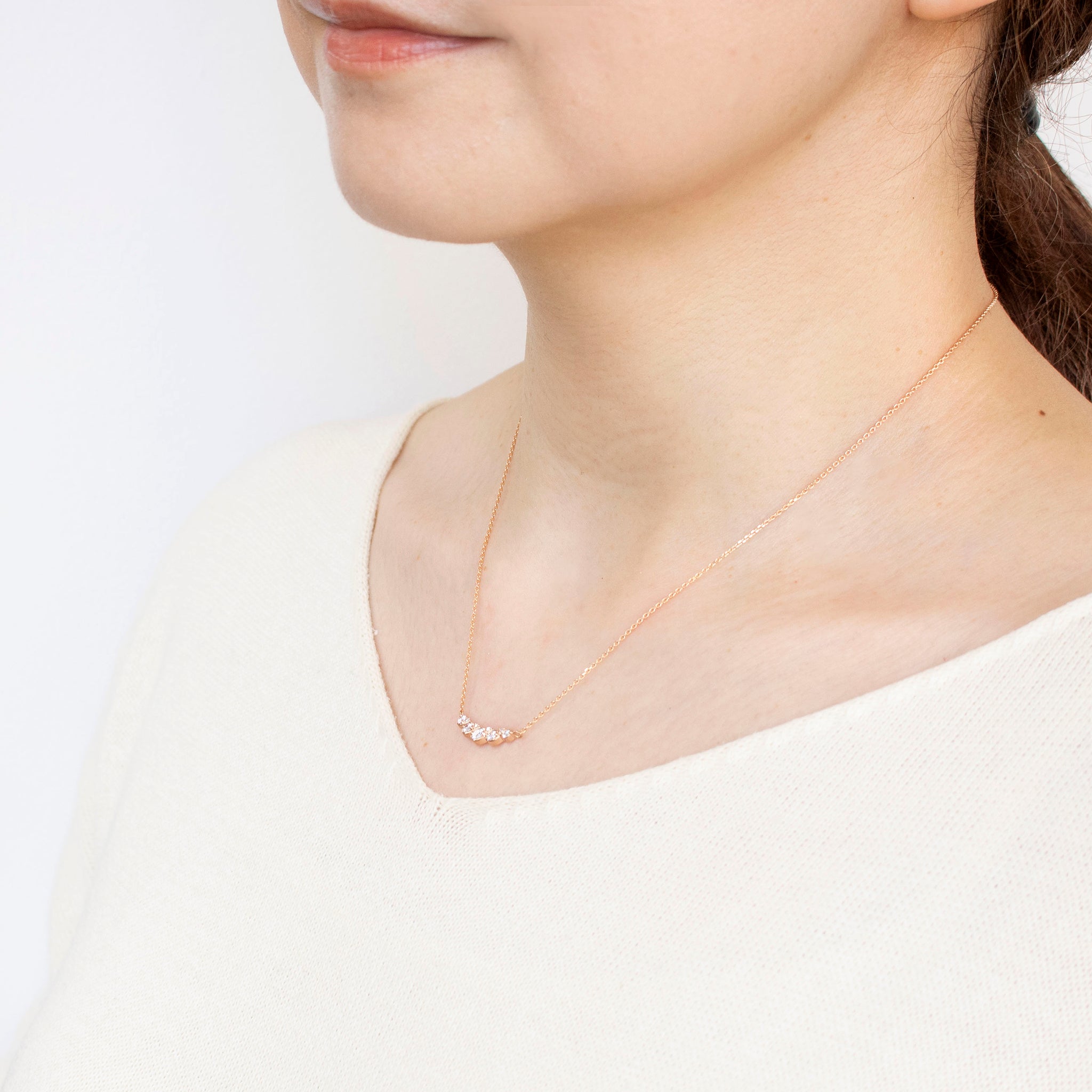 ダイヤモンド K18ネックレス(4月誕生石)《25N02009》