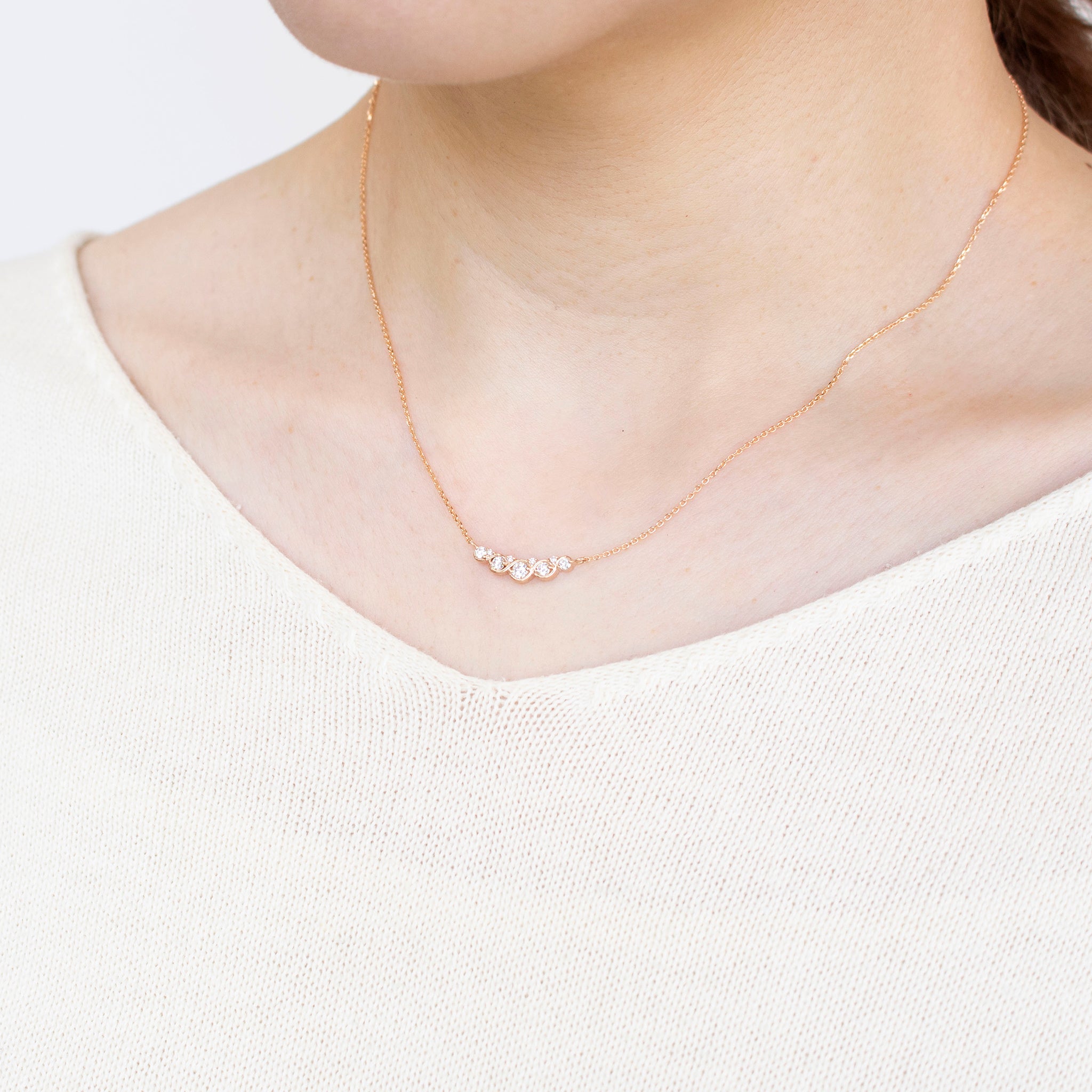 ダイヤモンド K18ネックレス(4月誕生石)《25N02009》