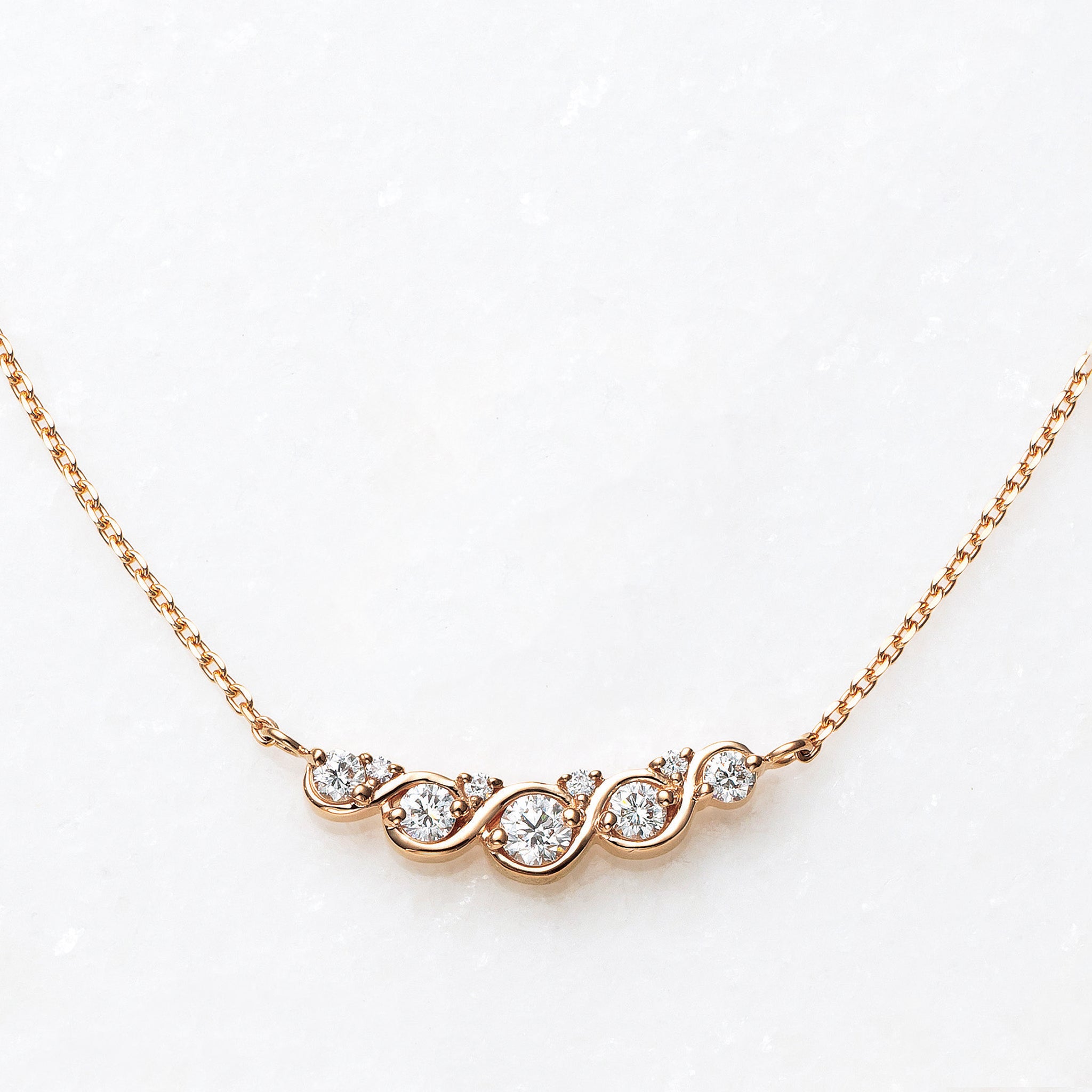 ダイヤモンド K18ネックレス(4月誕生石)《25N02009》