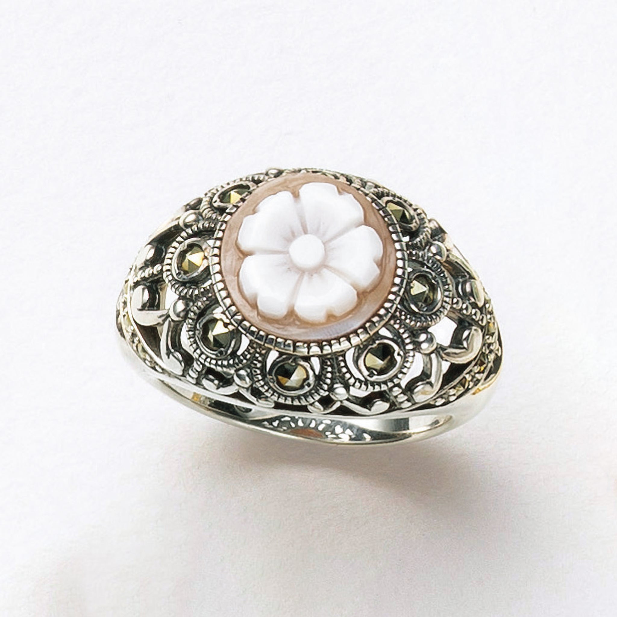 シェルカメオ/マルカジット シルバーリング《25N02101》