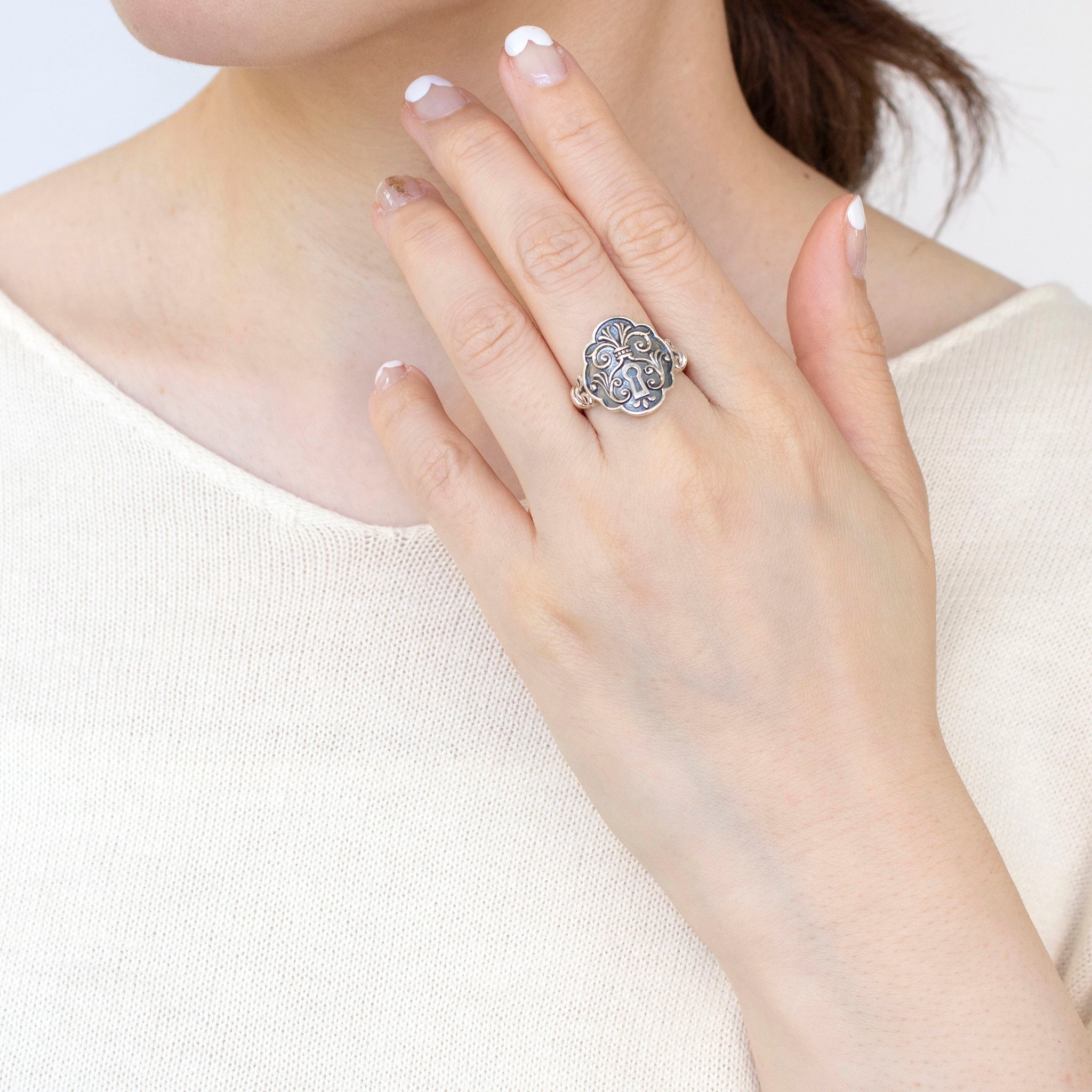 シルバーリング(パドロックモチーフ)《25N02103》