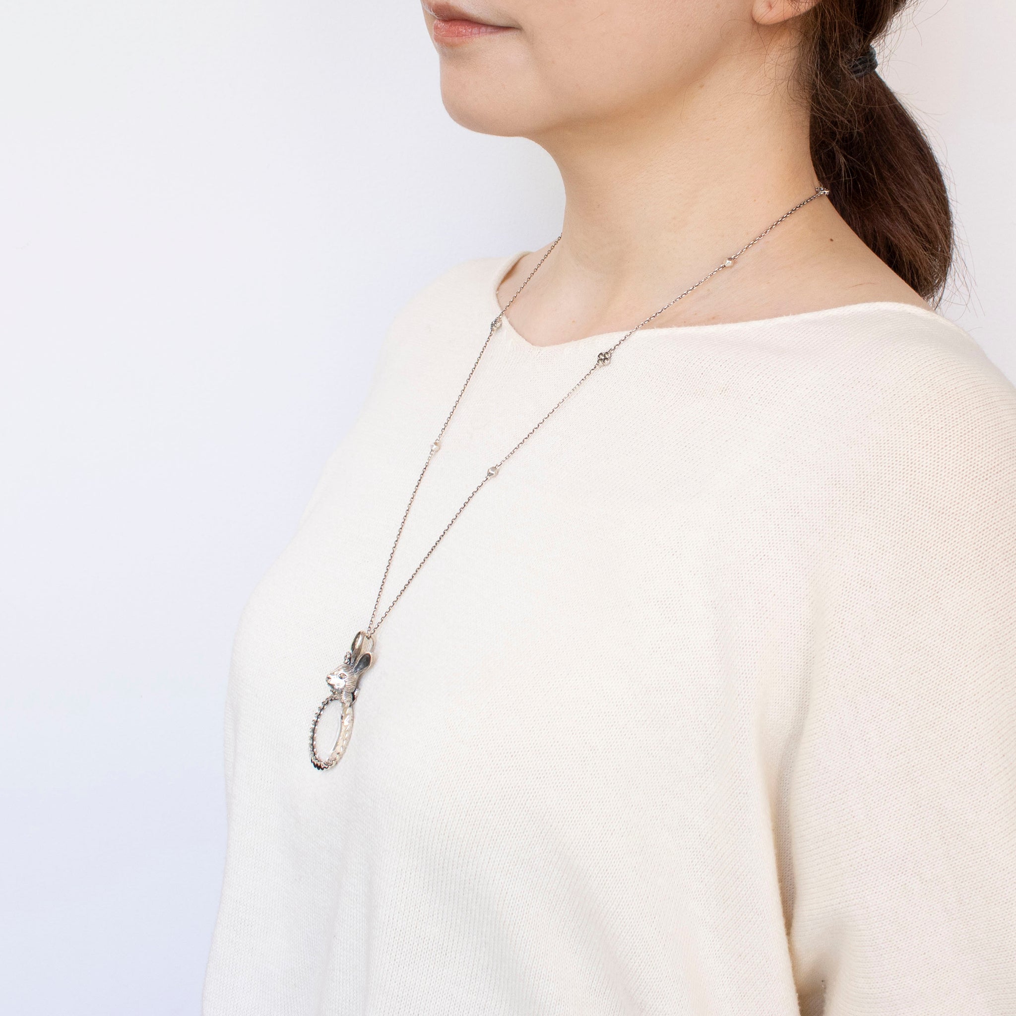 マルカジット シルバーペンダントトップ(ルーペ付き/ウサギモチーフ)《25N02109》