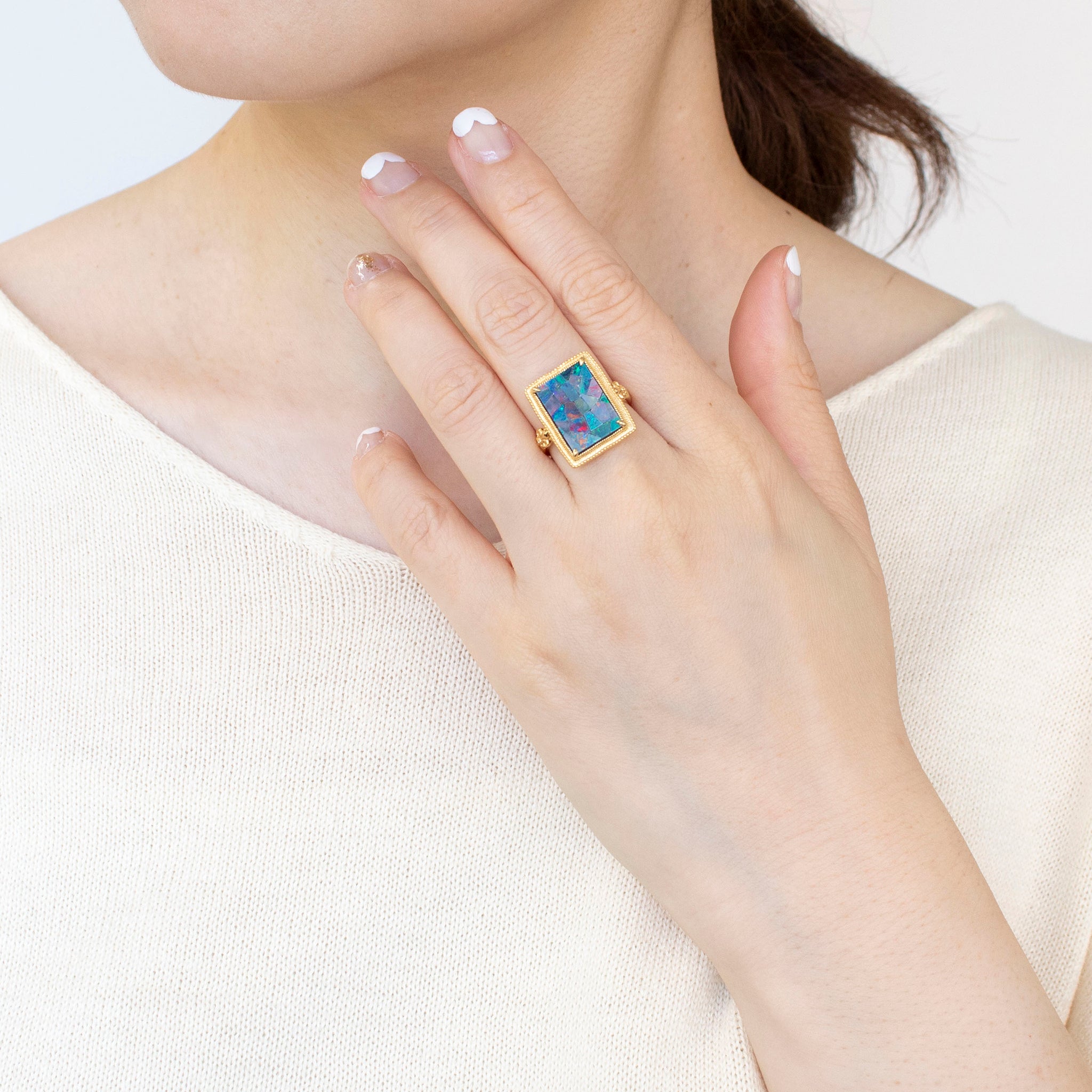 モザイクオパール シルバーリング《25N02111》