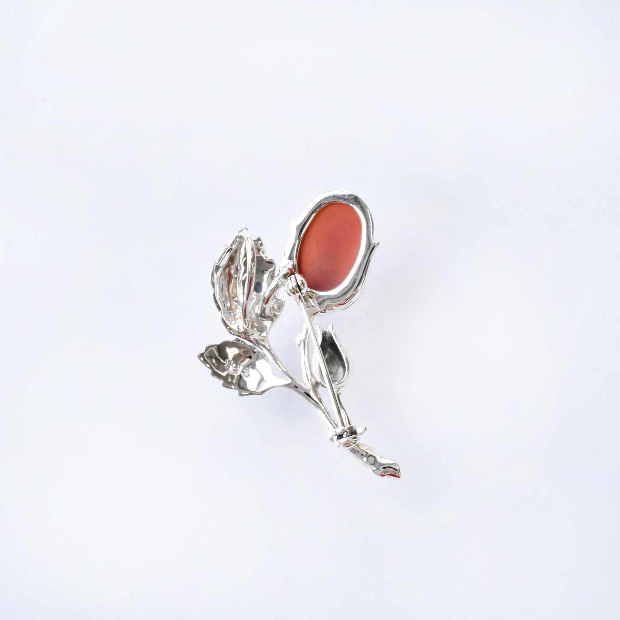 カーネリアン/マルカジット シルバーブローチ兼ペンダントトップ(木の実モチーフ)《25N02112》