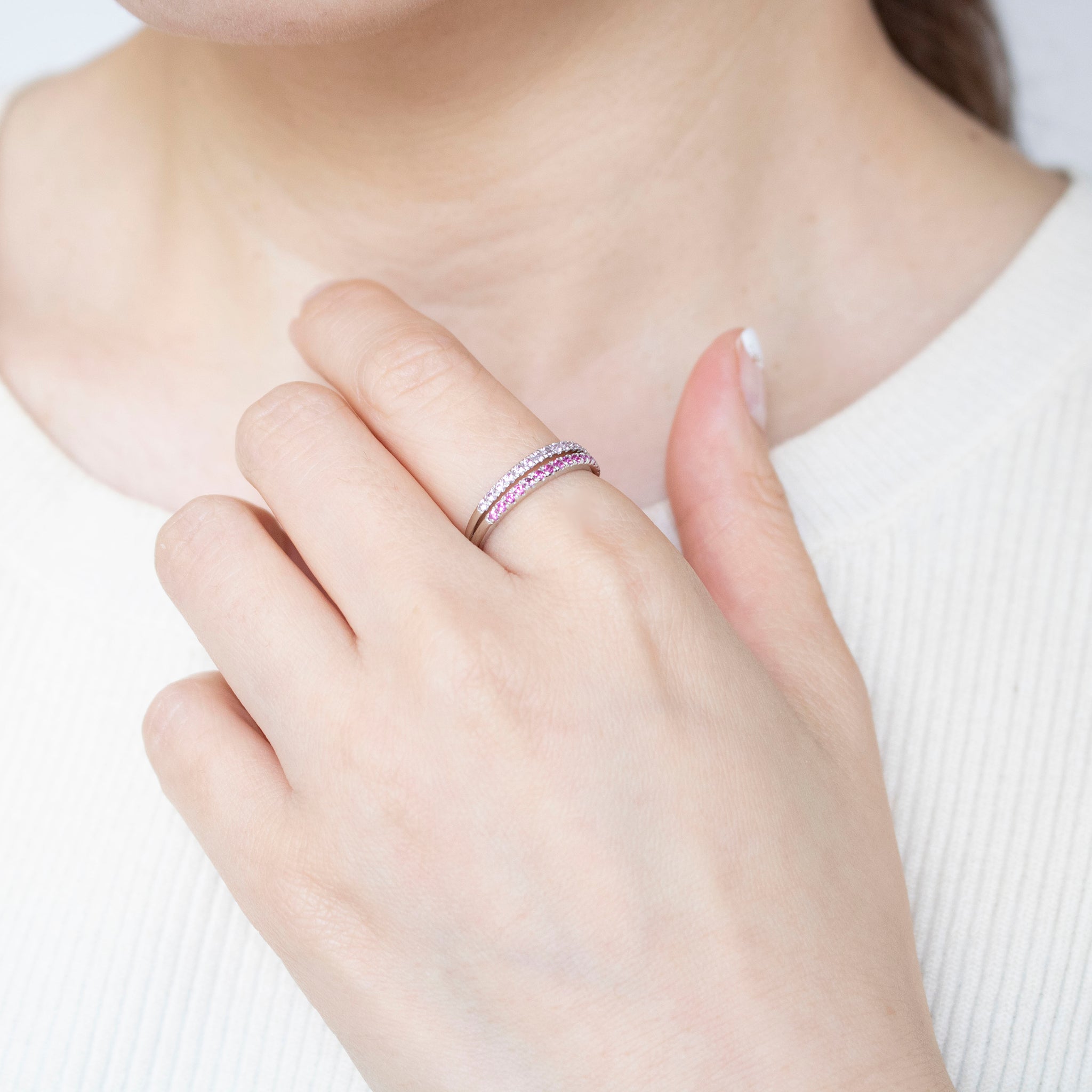 ピンクサファイア プラチナリング(9月誕生石)《25N02201》