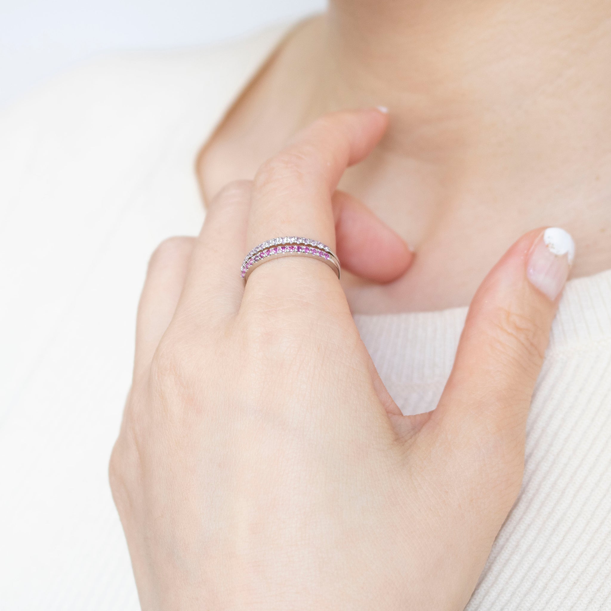 ピンクサファイア プラチナリング(9月誕生石)《25N02201》