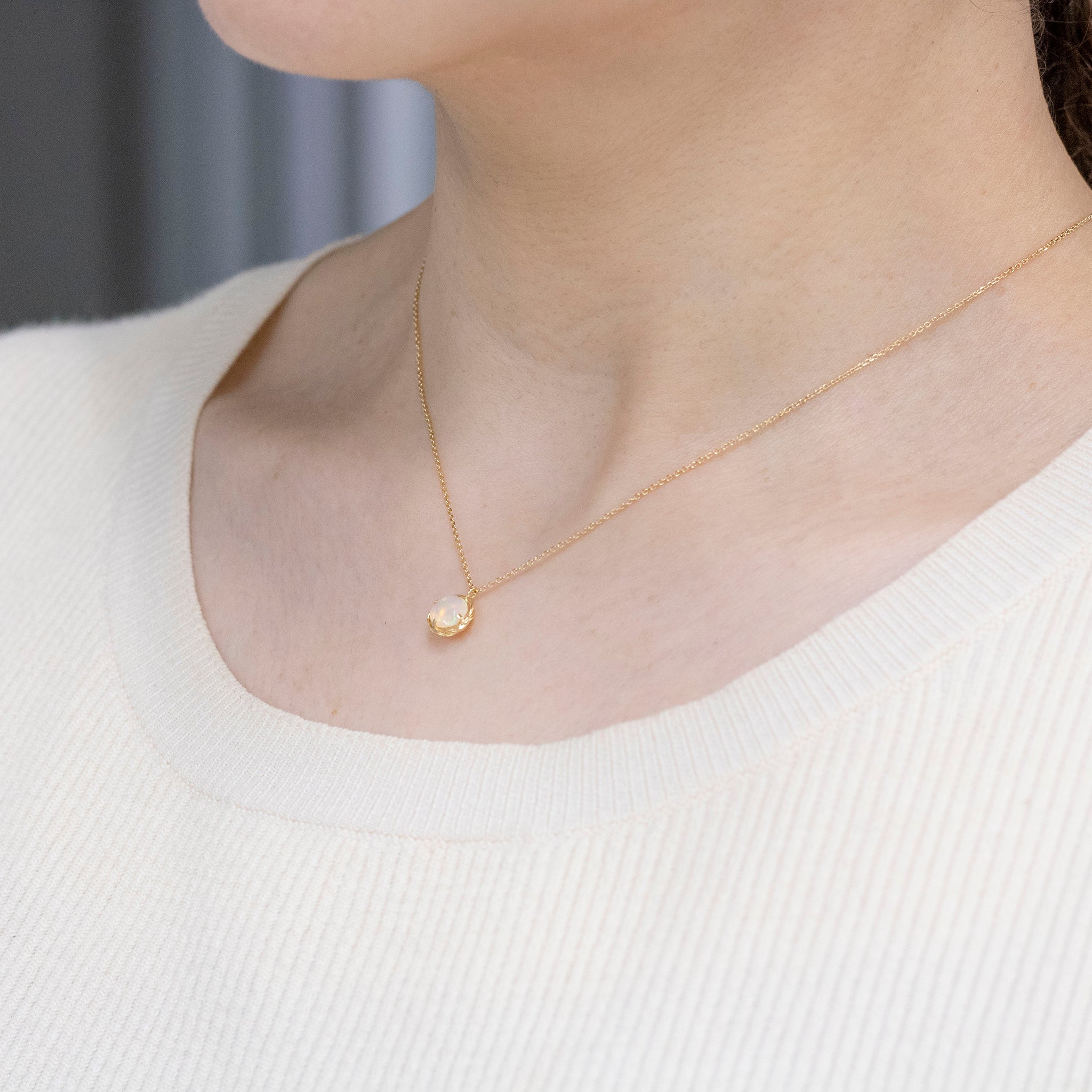 オパール K18ネックレス(10月誕生石)《25N02207》