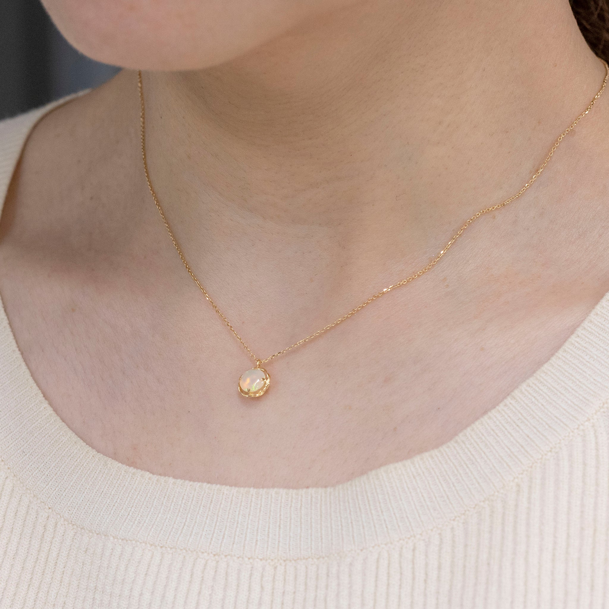 オパール K18ネックレス(10月誕生石)《25N02207》