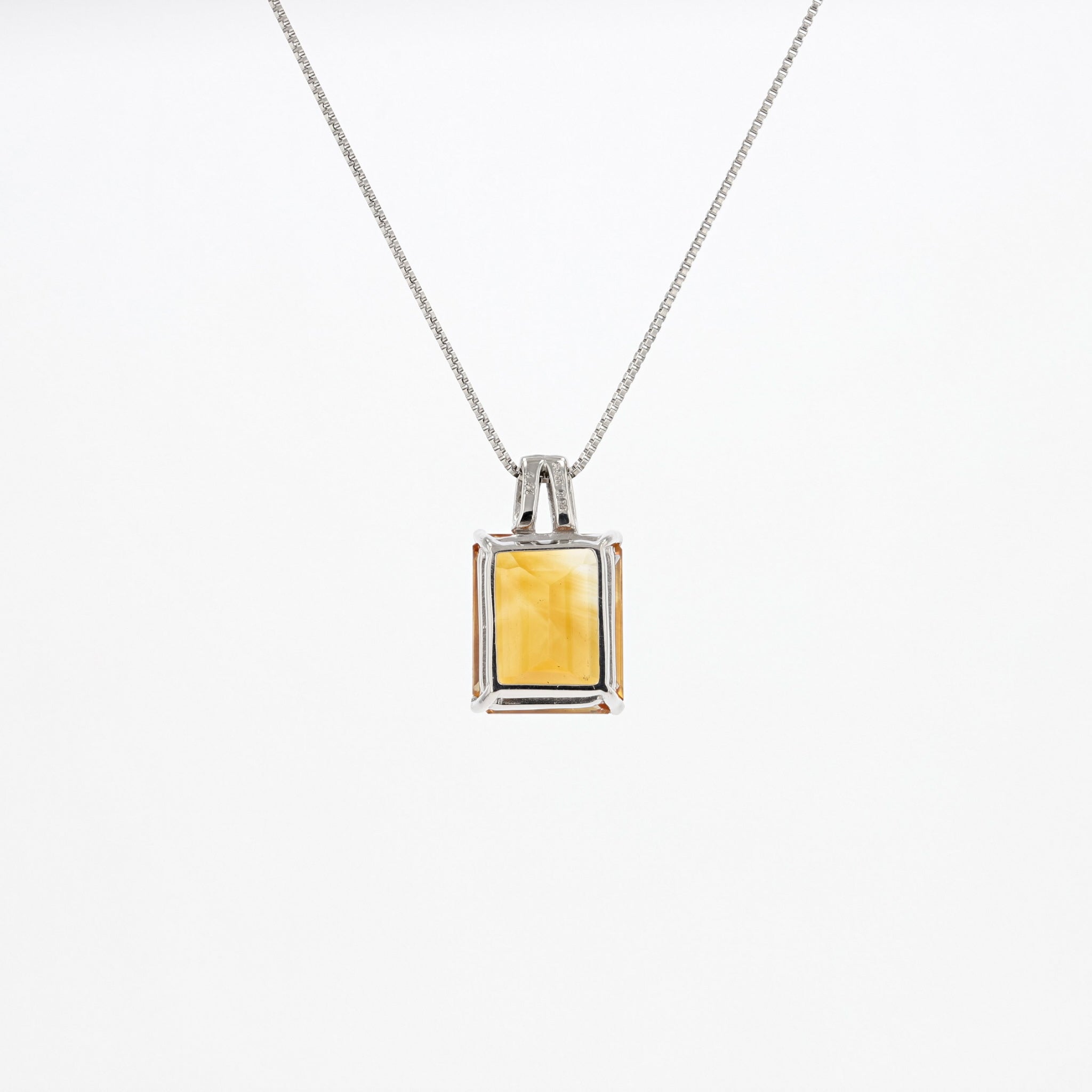 シトリン/ダイヤモンド プラチナネックレス(3.8カラット/11月誕生石)《25N02302》