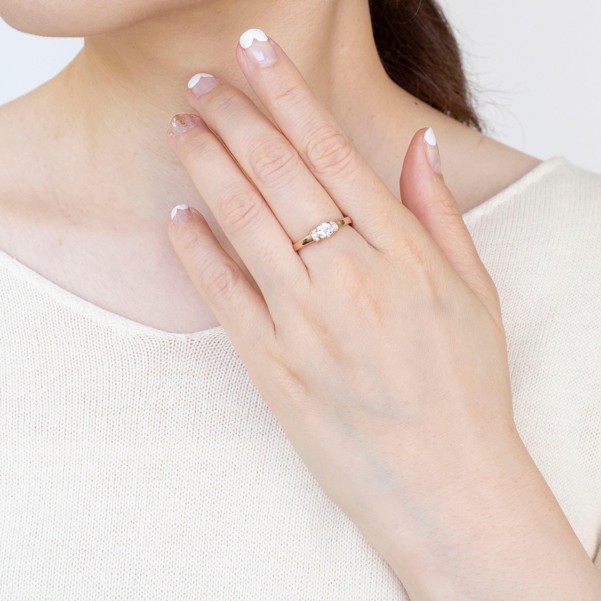 ダイヤモンド K18リング(0.25カラット/ベリーライトブラウン/SIクラス/GOOD/4月誕生石/グレーディングレポート付)《25N02401》