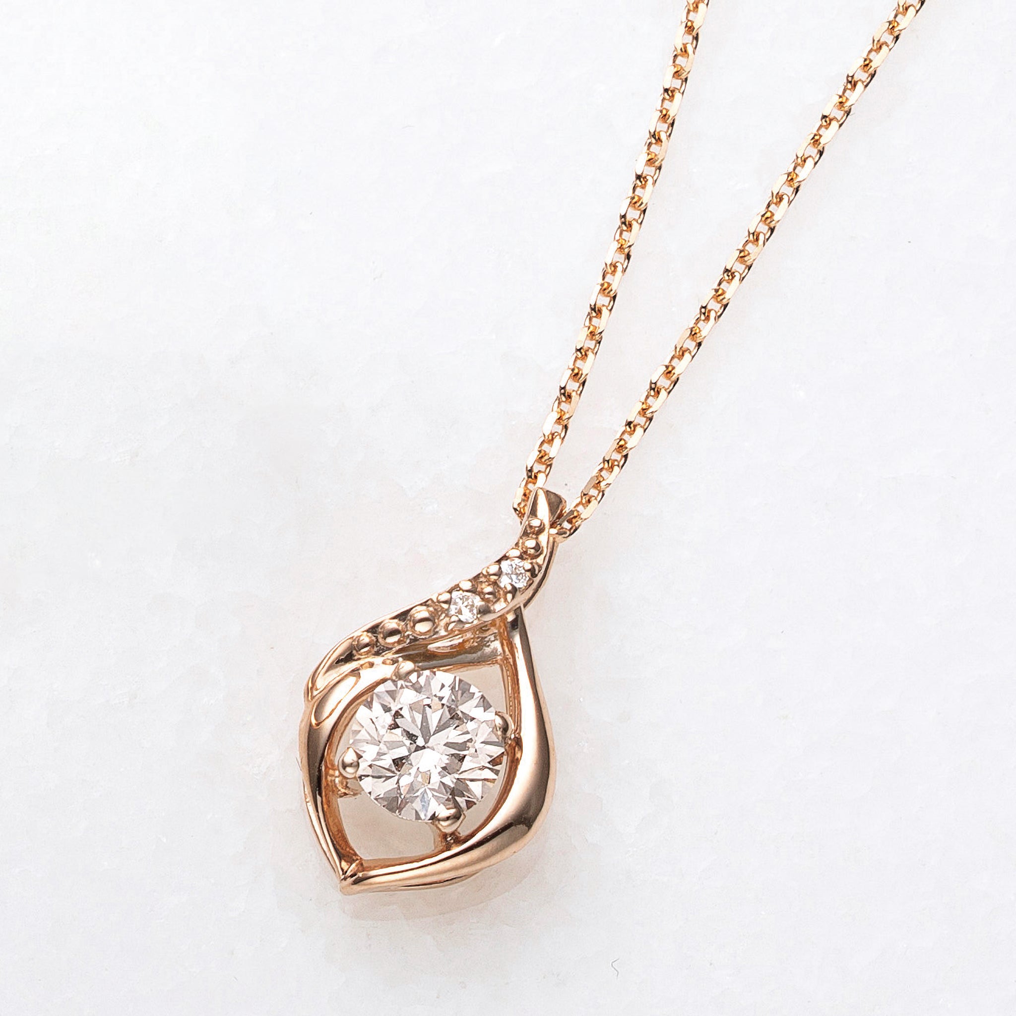 ダイヤモンド K18ネックレス(0.3カラット/ベリーライトブラウン/SIクラス/GOOD/4月誕生石/グレーディングレポート付)《25N02402》