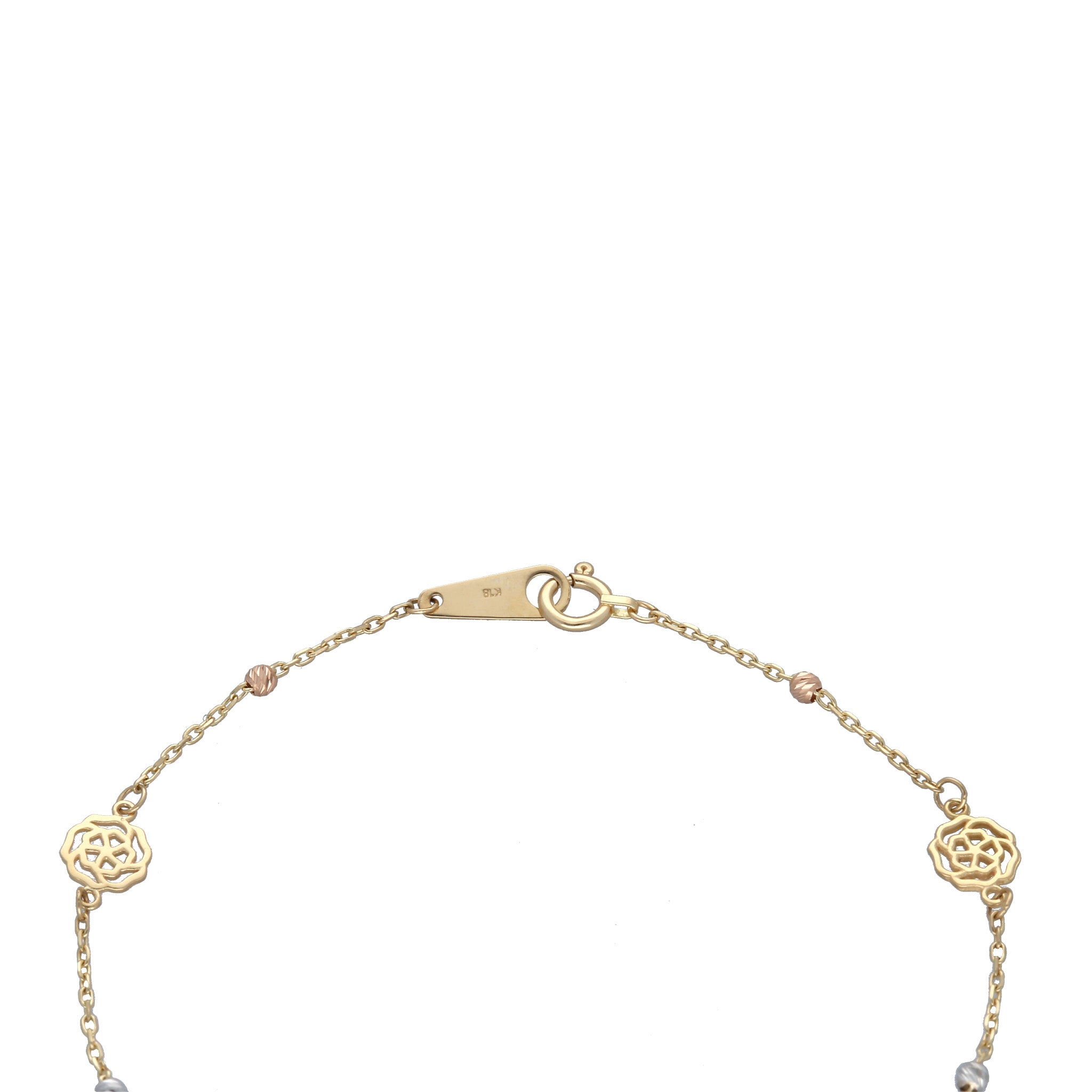 K18ブレスレット(スリーカラー/バラモチーフ)《25N02406》