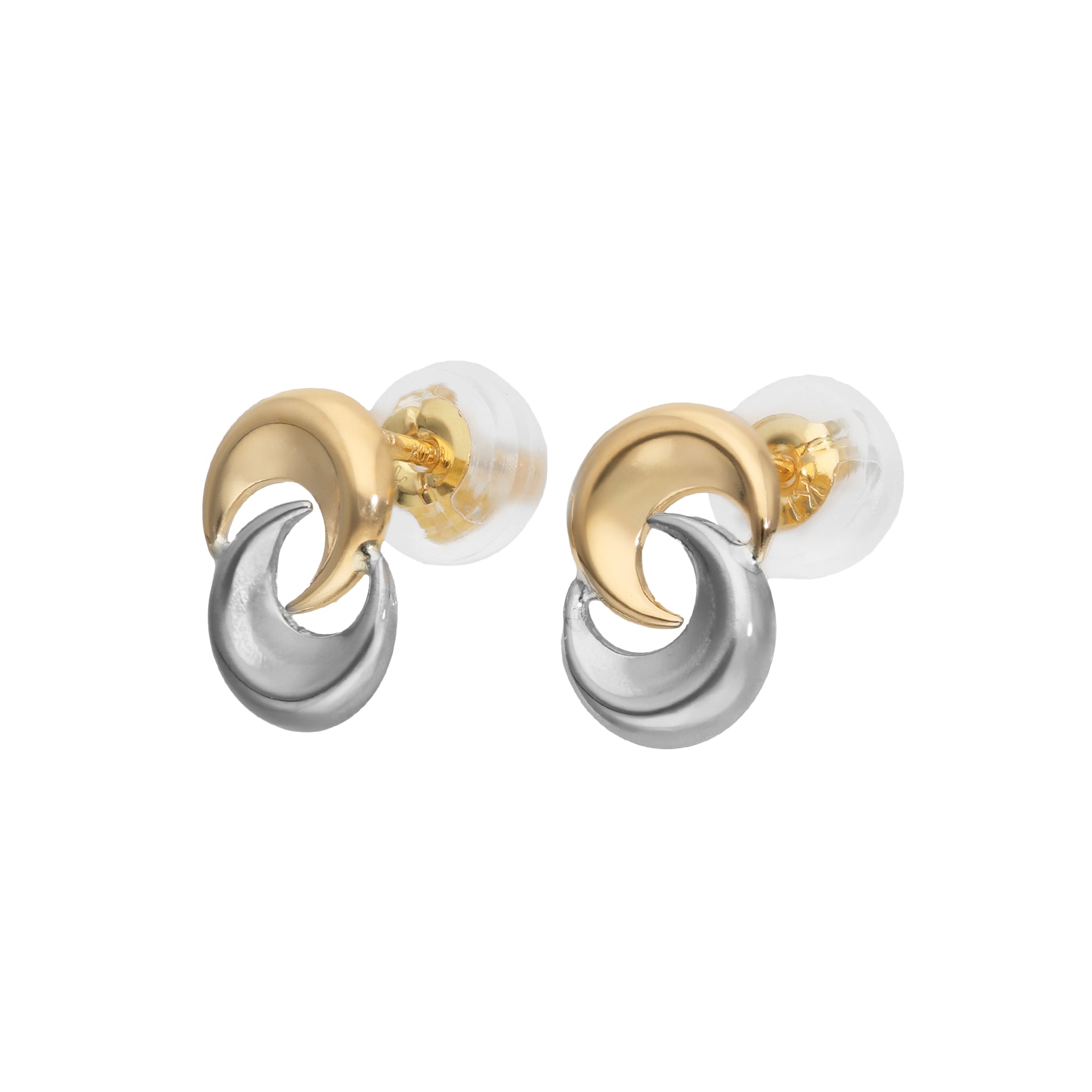 プラチナ/K18ピアス(コンビカラー/三日月モチーフ)《25N02504》