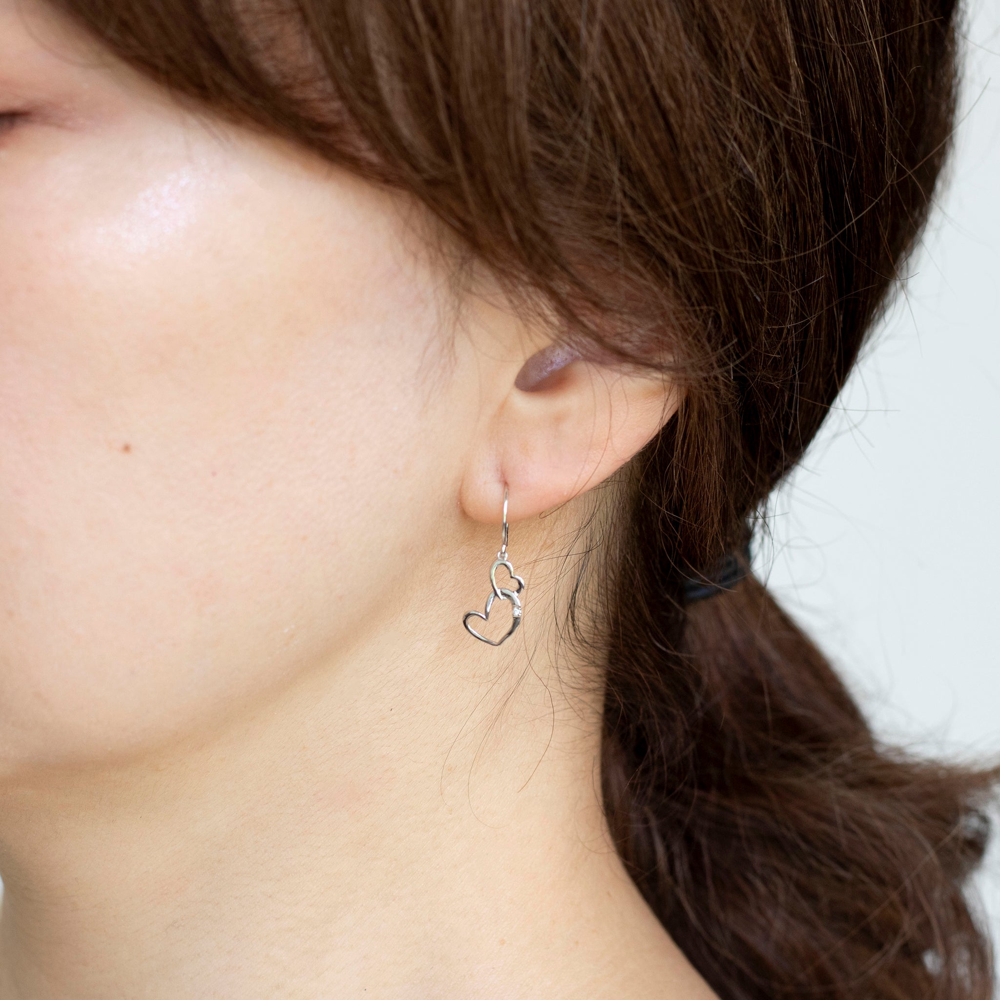 ダイヤモンド プラチナピアス(ハートモチーフ/4月誕生石)《25N02505》