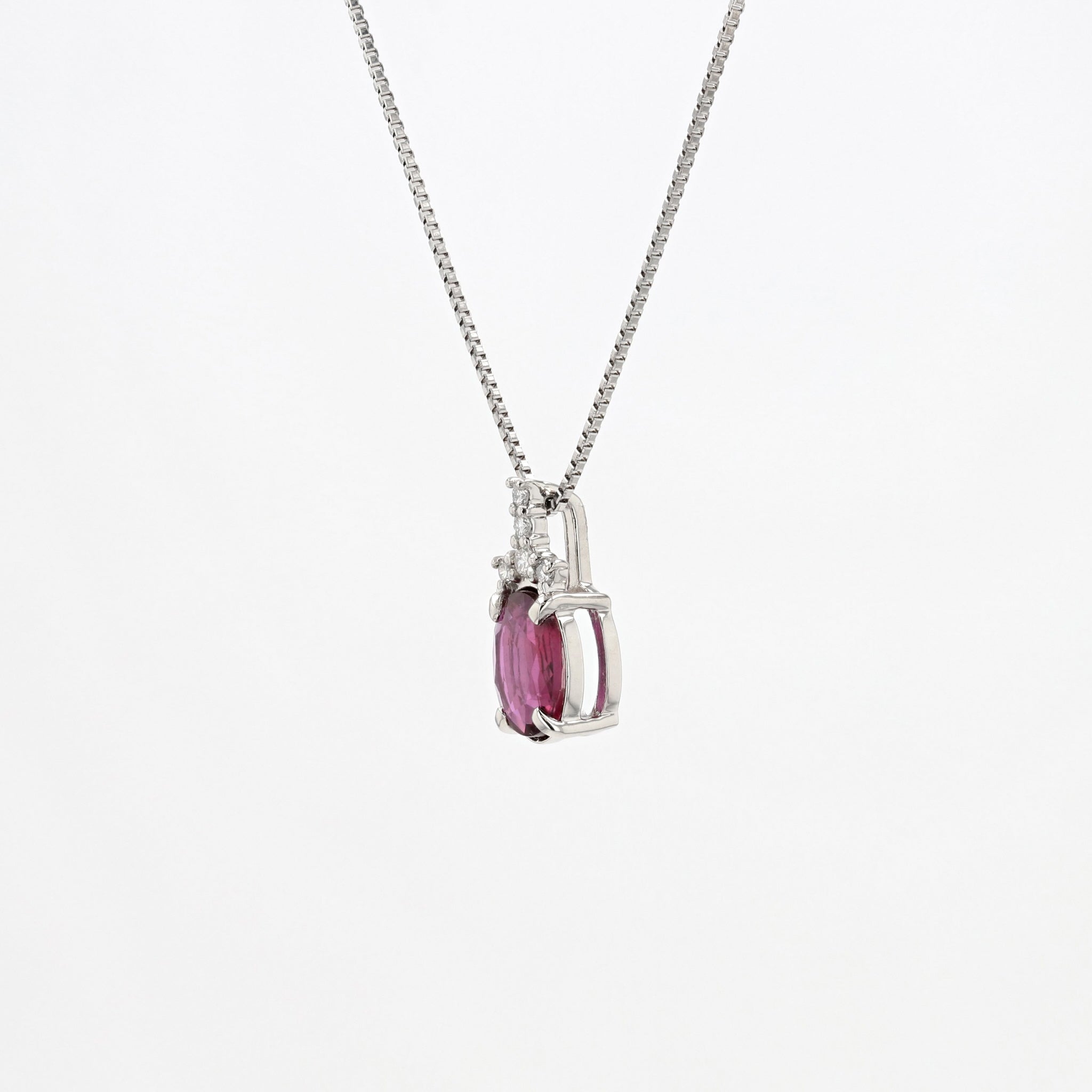 ルビー/ダイヤモンド プラチナネックレス(7月誕生石)《25N02602》