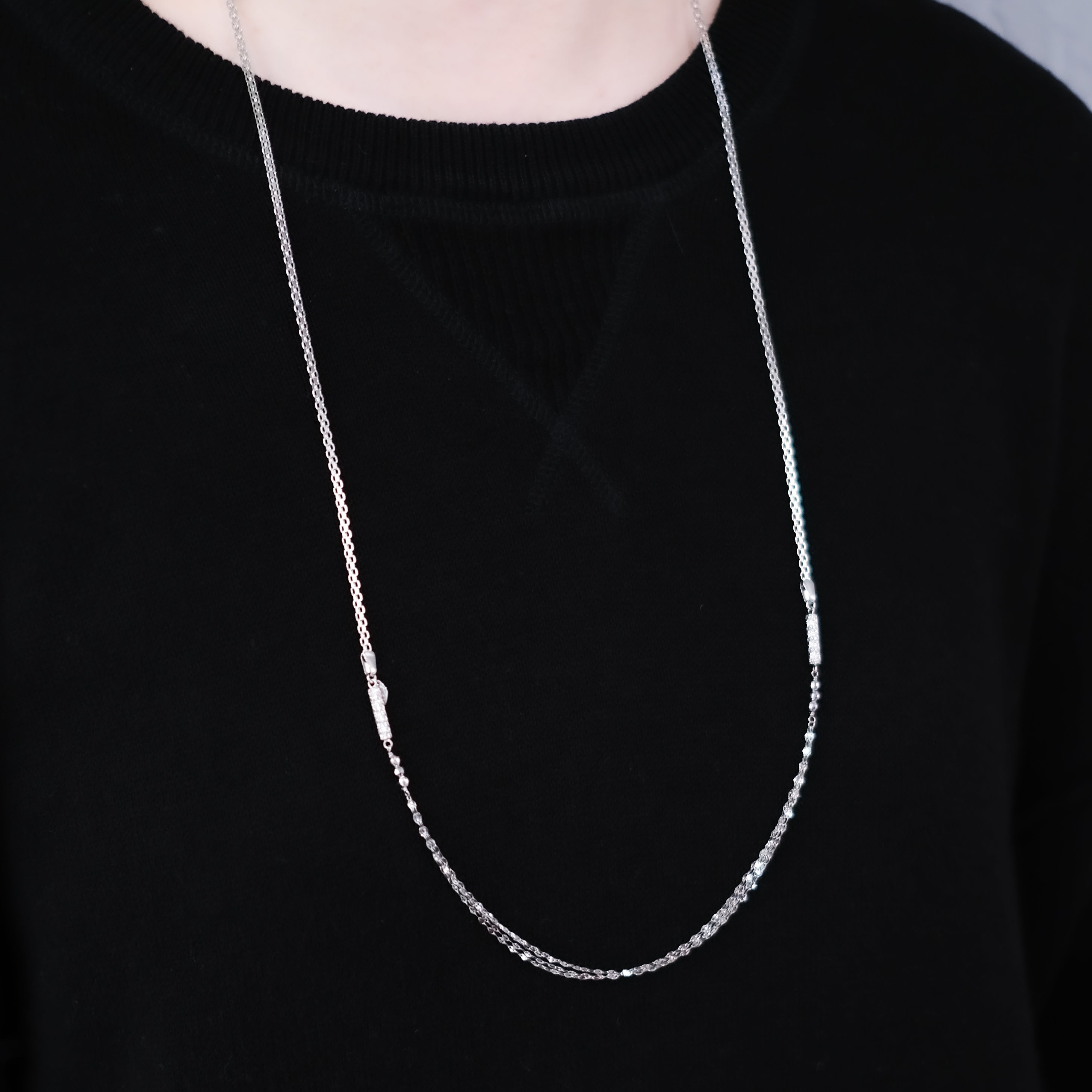 プラチナネックレス(2way/ロング/80cm)《25N02709》