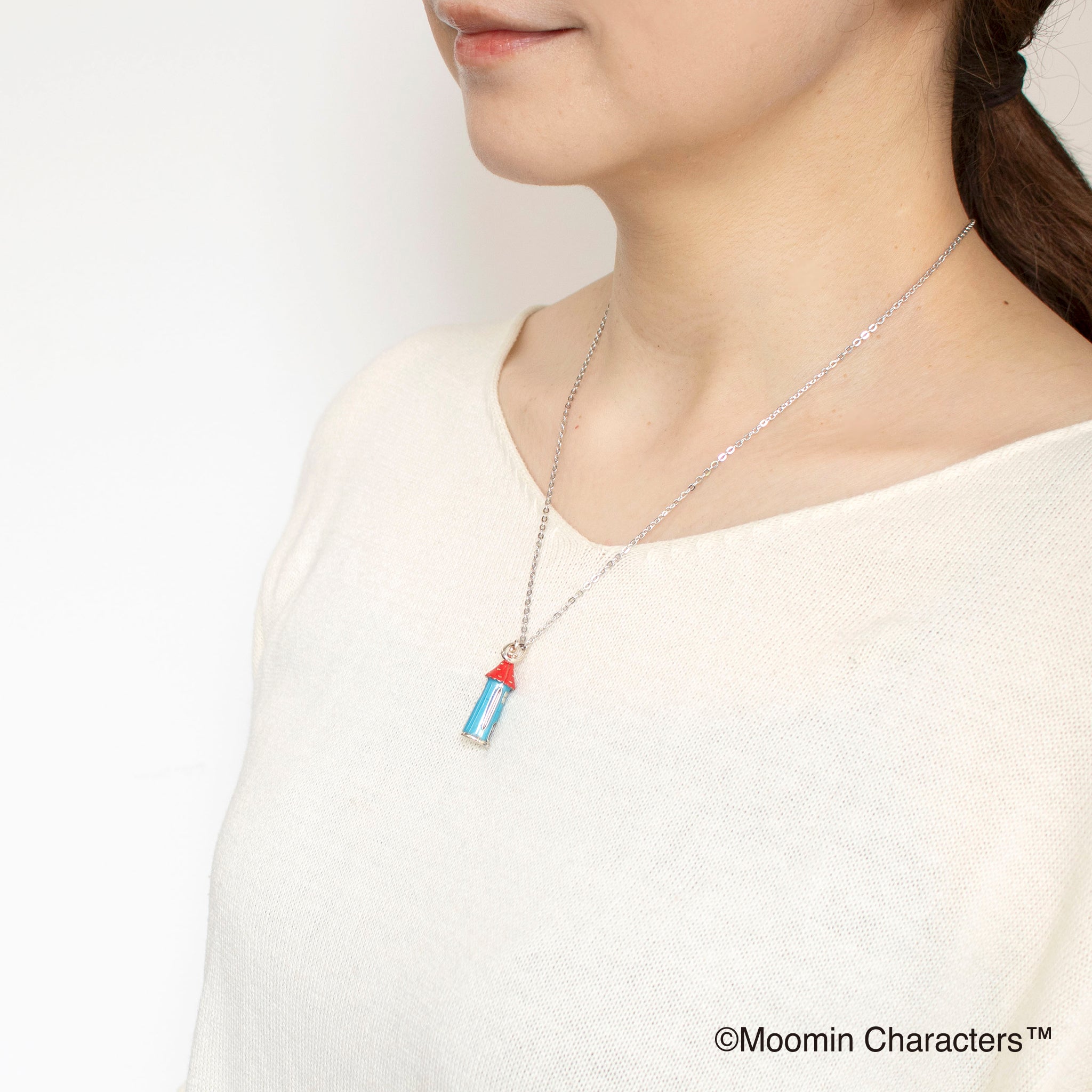 エナメル/ホワイトトパーズ シルバーネックレス(MOOMIN/ムーミン)《25N02801》
