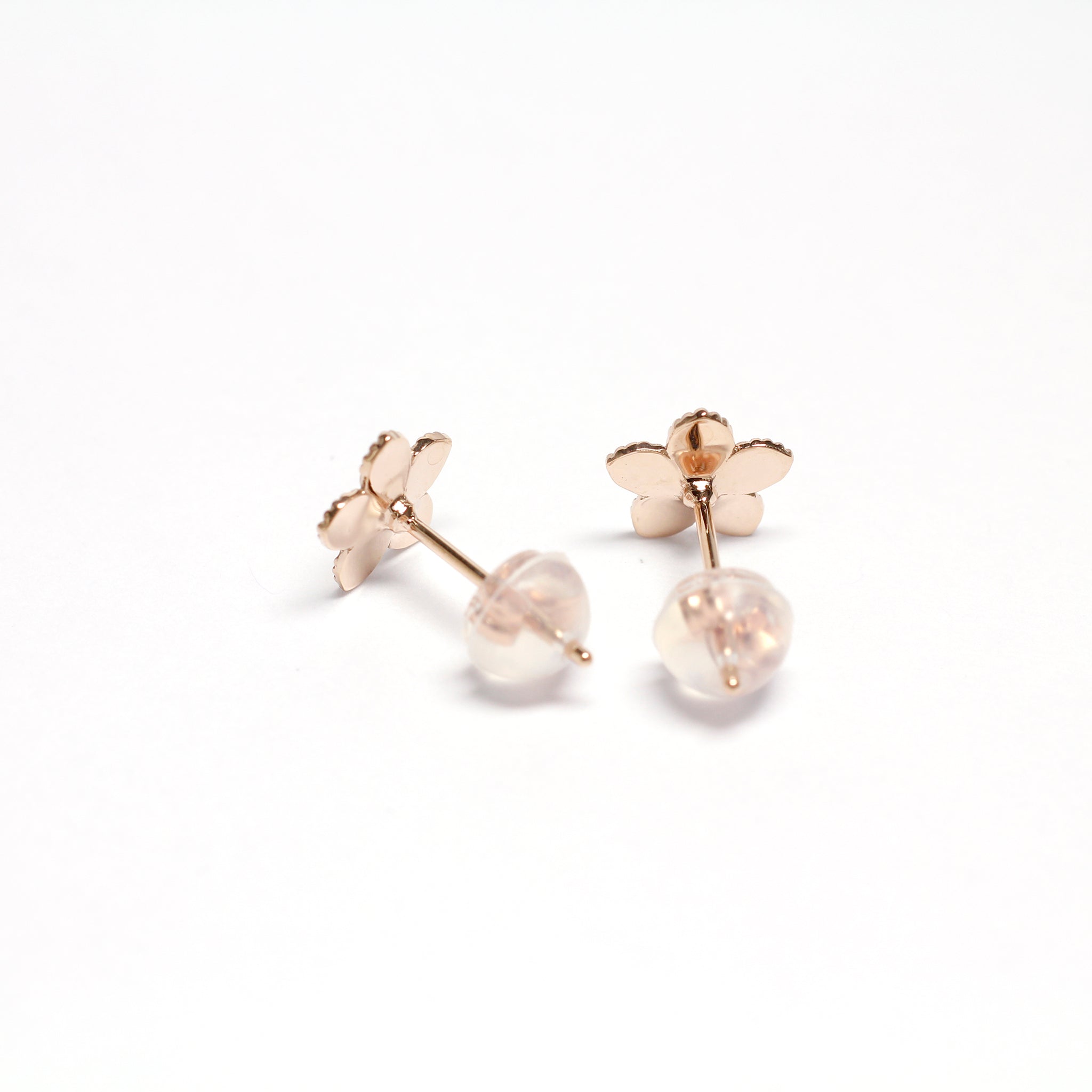 ピンクトルマリン K10ピアス(フラワーモチーフ/10月誕生石)《25N02912》