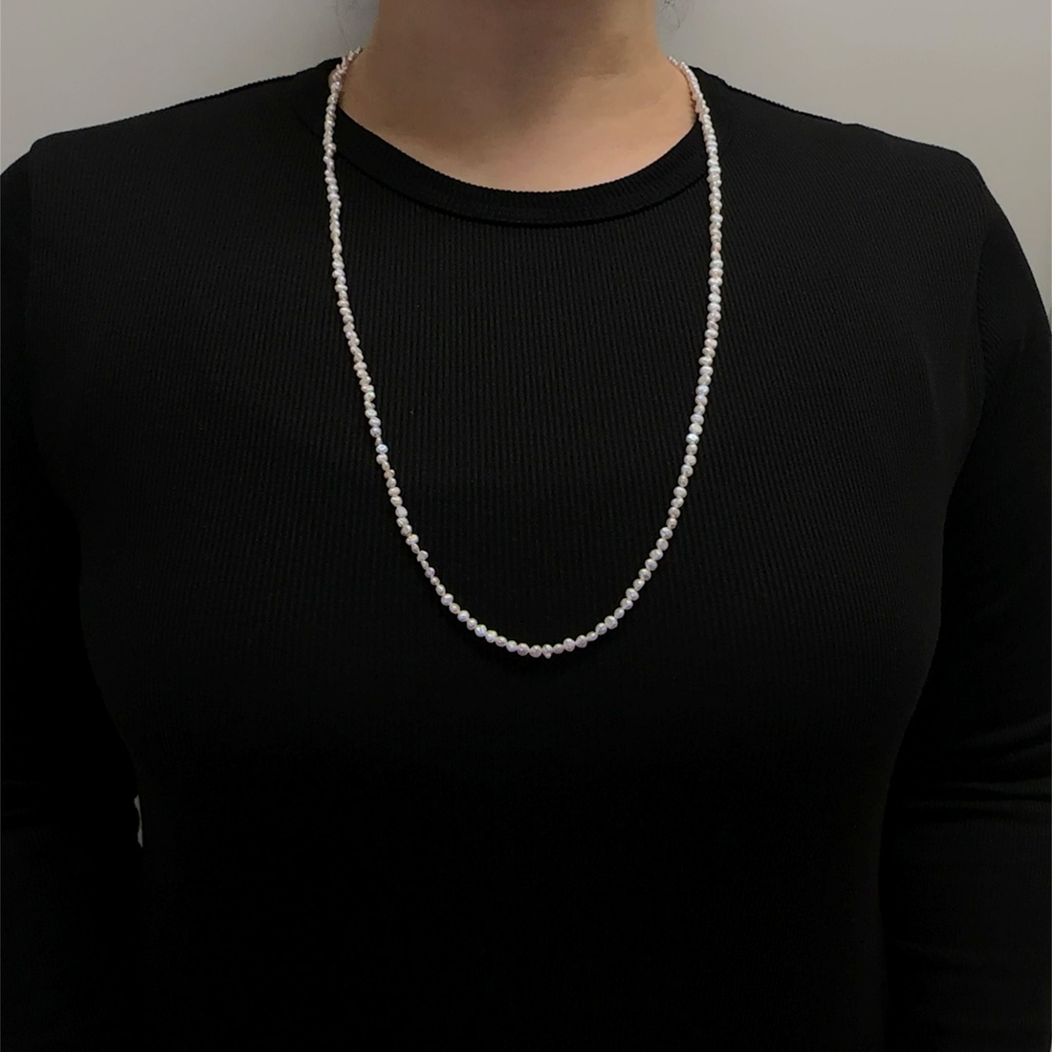 パール メガネチェーン兼ネックレス(淡水真珠/3〜4mm/ロング/80cm/6月誕生石)《25N03007》