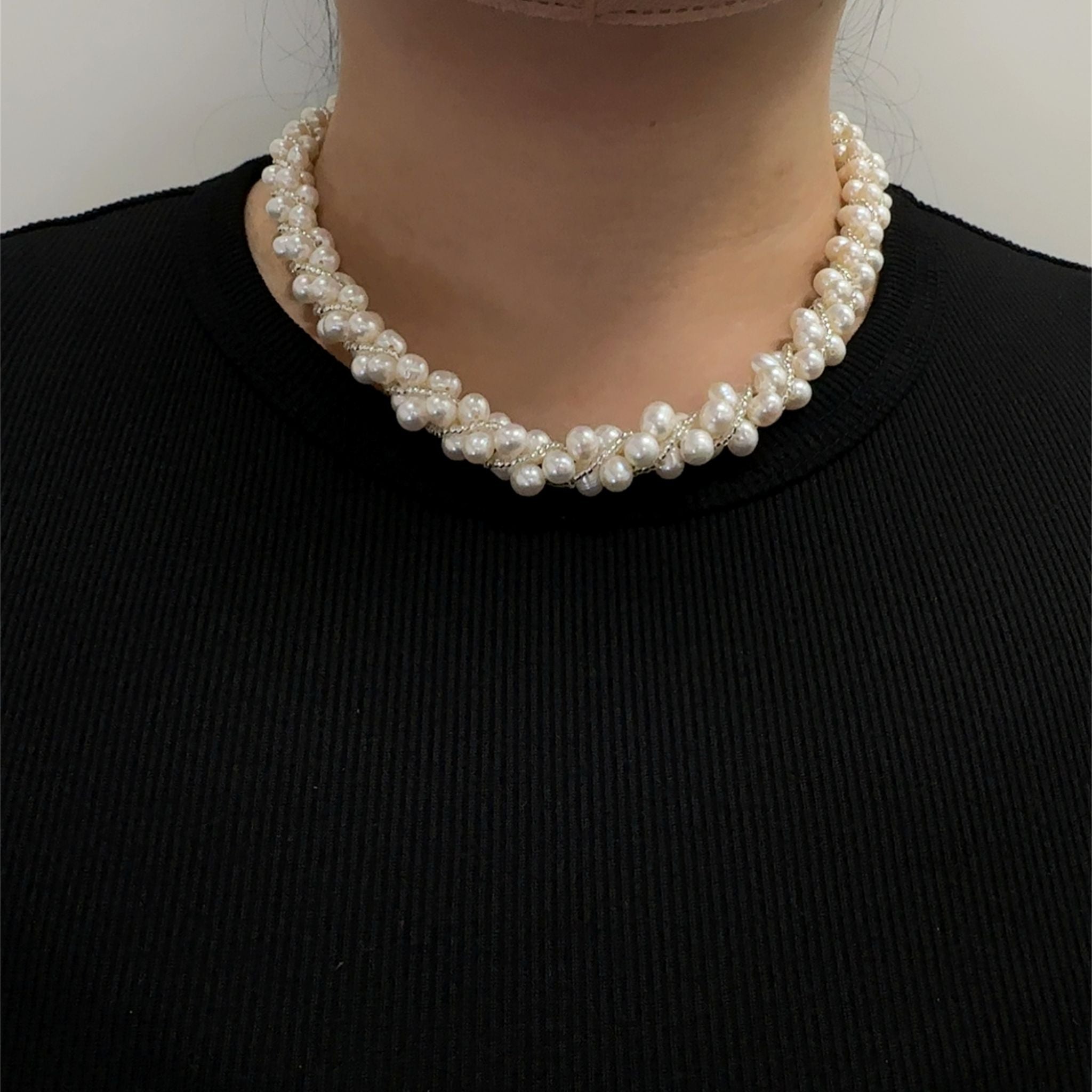 パール/ビーズ ネックレス&ブレスレット2点セット(6月誕生石/コンバーチブル)《25N03501》