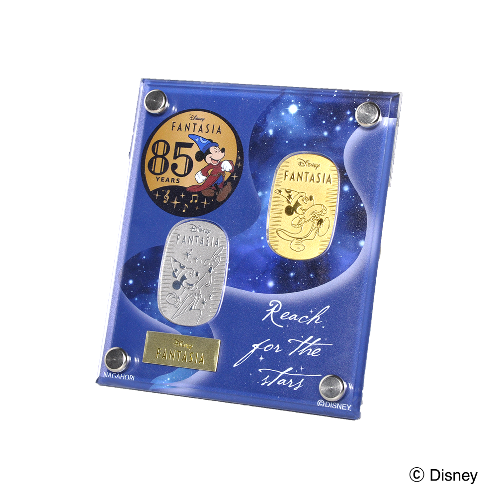 K24/PT999小判2点セット(純金/純プラチナ/Disney「FANTASIA」85周年限定ディスプレイ用専用ケース付/造幣局品位刻印付)《25N03604》