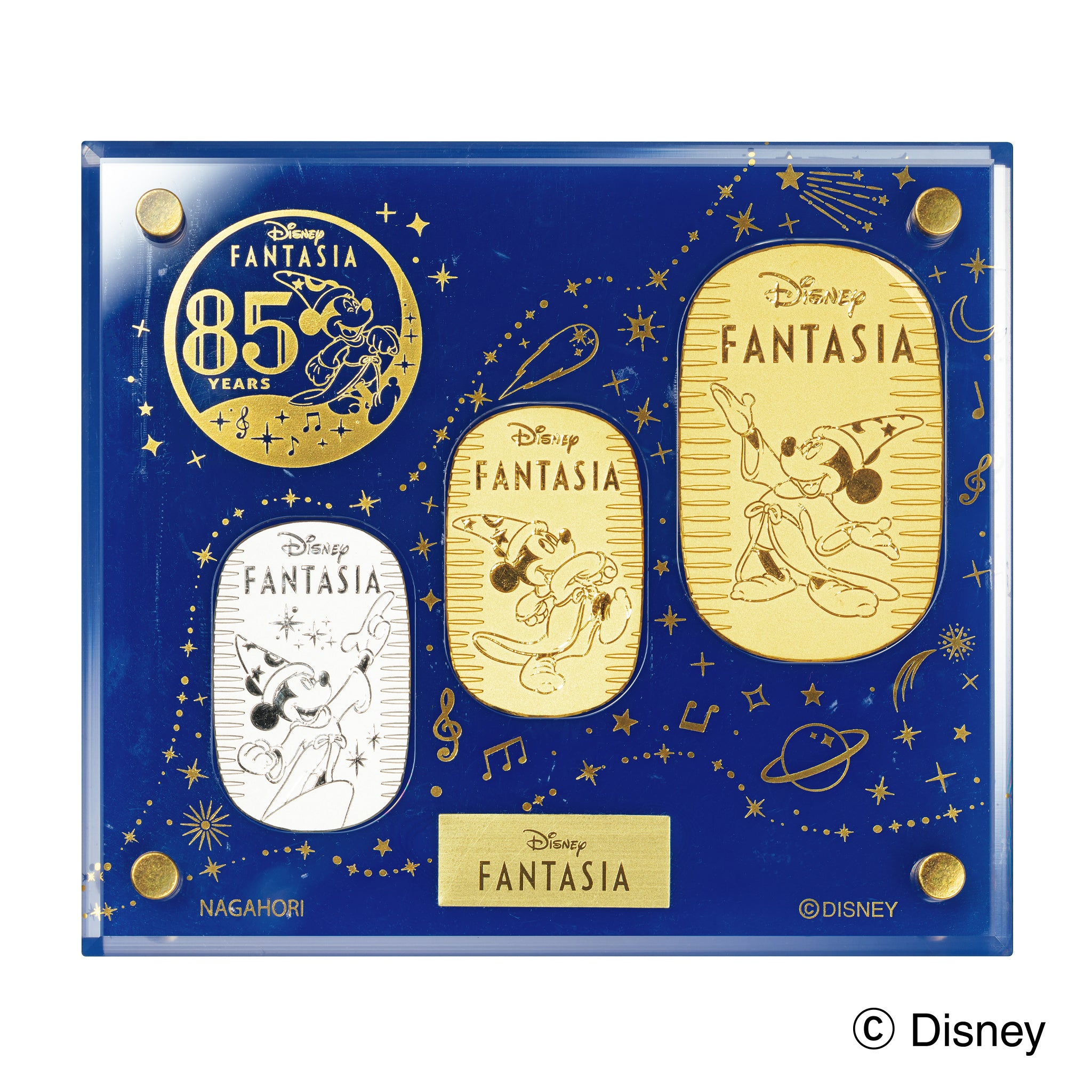 K24/PT999小判3点セット(純金/純プラチナ/Disney「FANTASIA」85周年限定ディスプレイ用専用ケース付/造幣局品位刻印付)《25N03605》