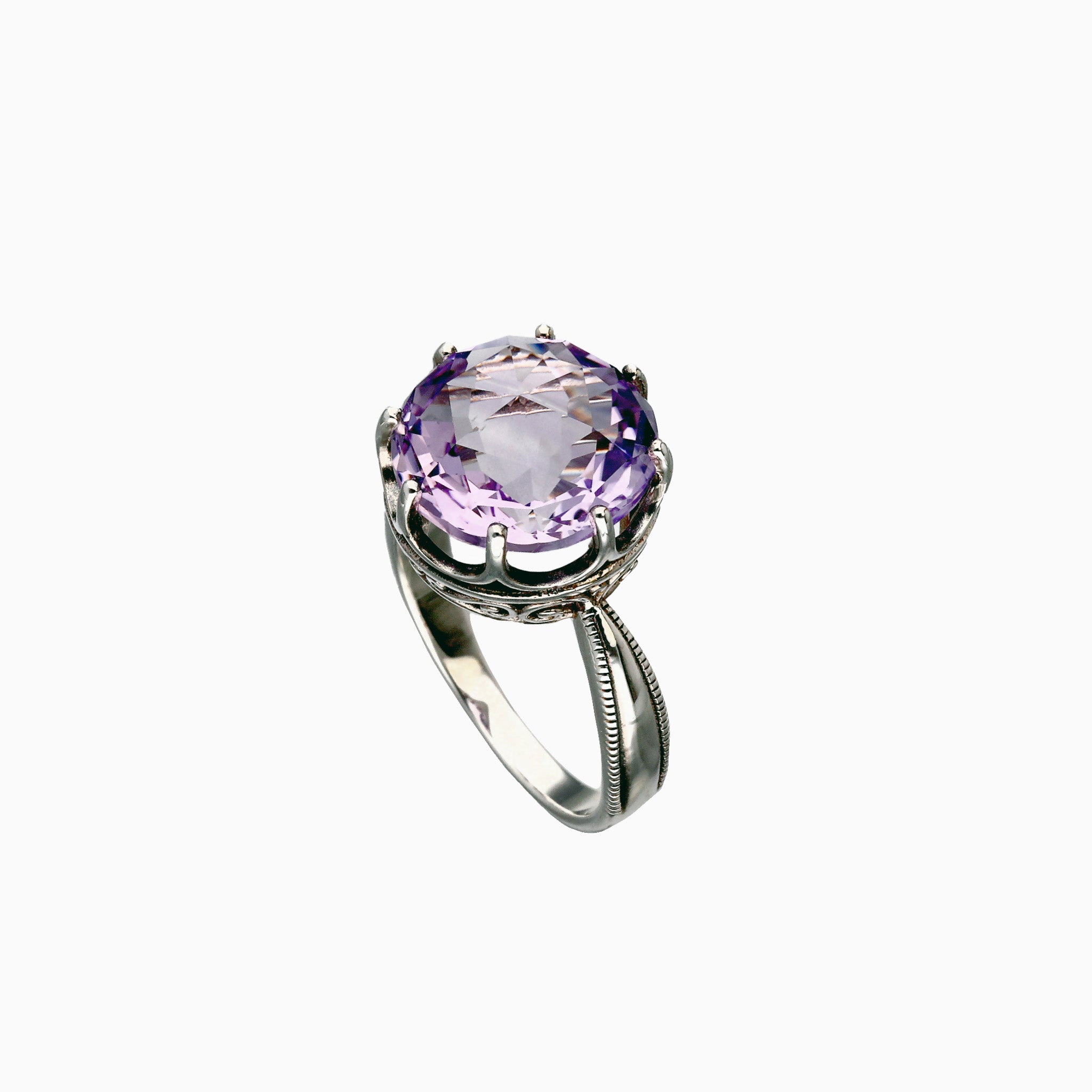 アメシスト シルバーリング(6.0カラット/ローズカット/2月誕生石)《25T10101》