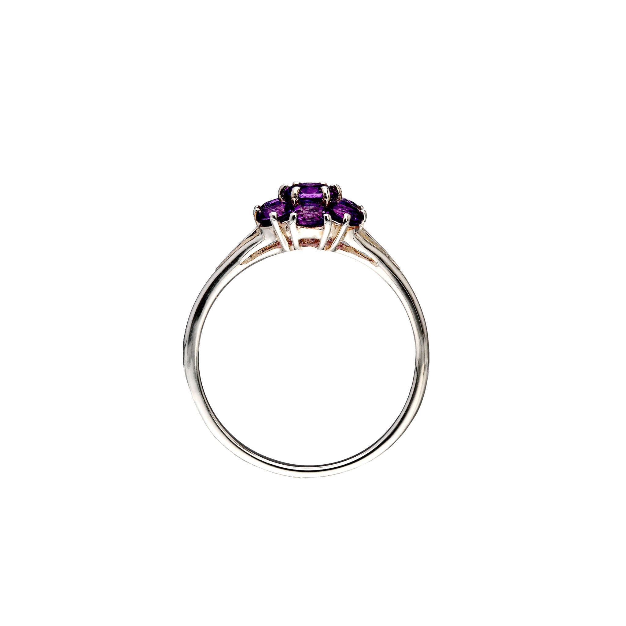 アメシスト シルバーリング(フラワーモチーフ/2月誕生石)《25T10102》