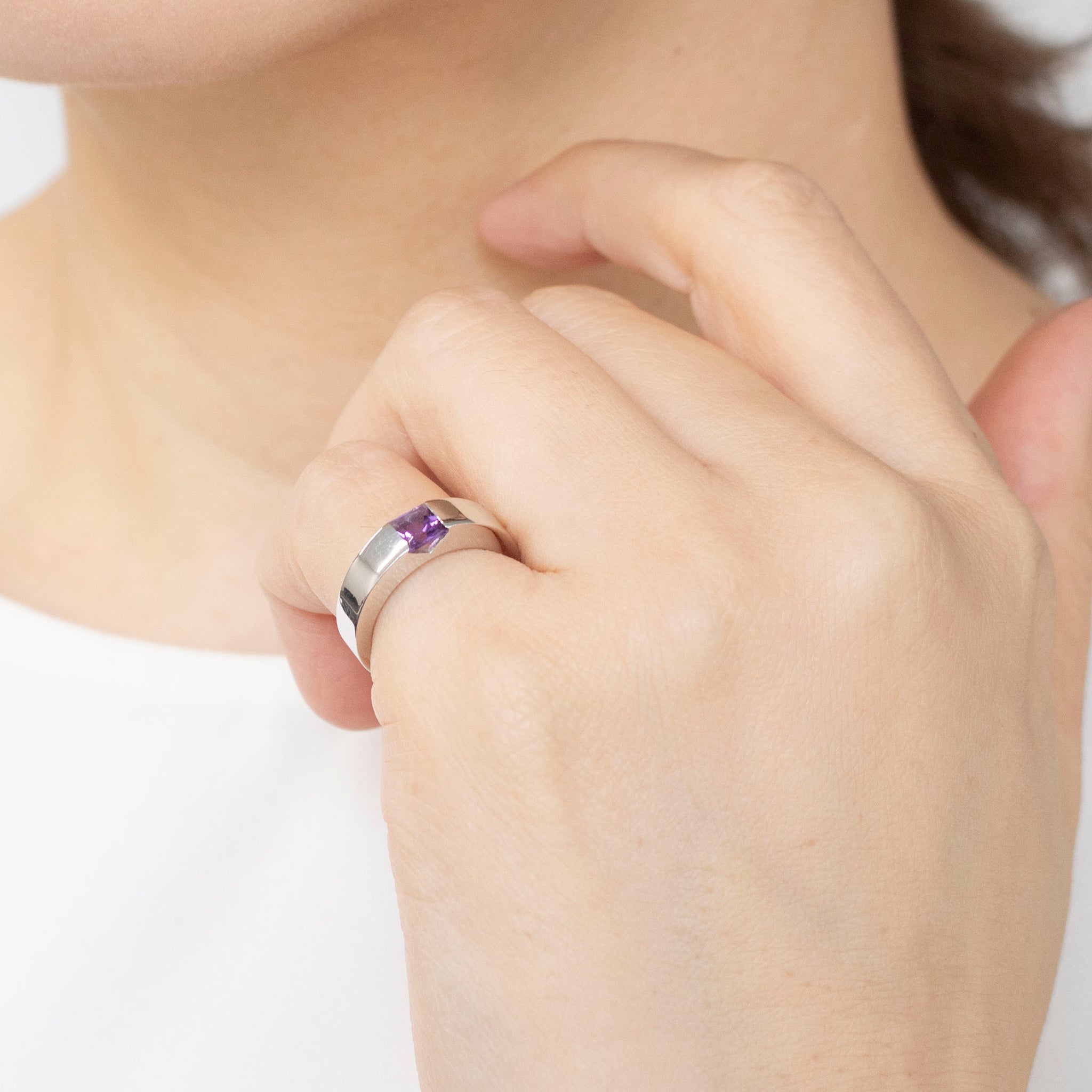 アメシスト K18リング(ピンキー/2月誕生石)《25T10106》