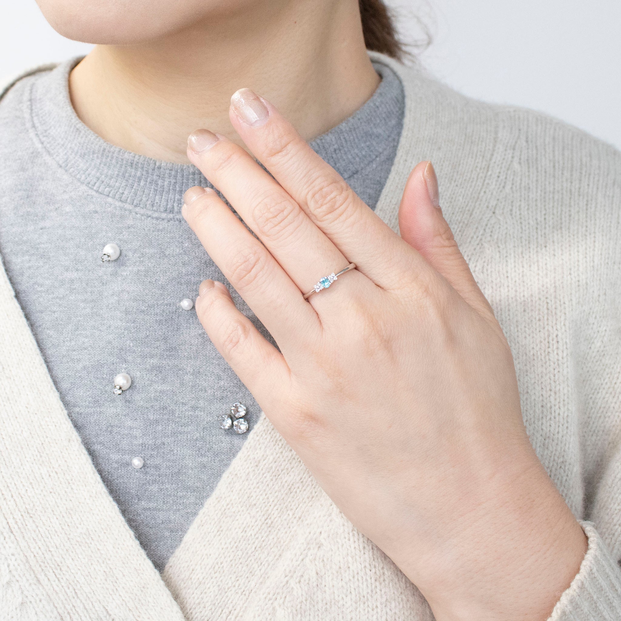 【限定1点】パライバトルマリン/ダイヤモンド プラチナリング《25T10114》