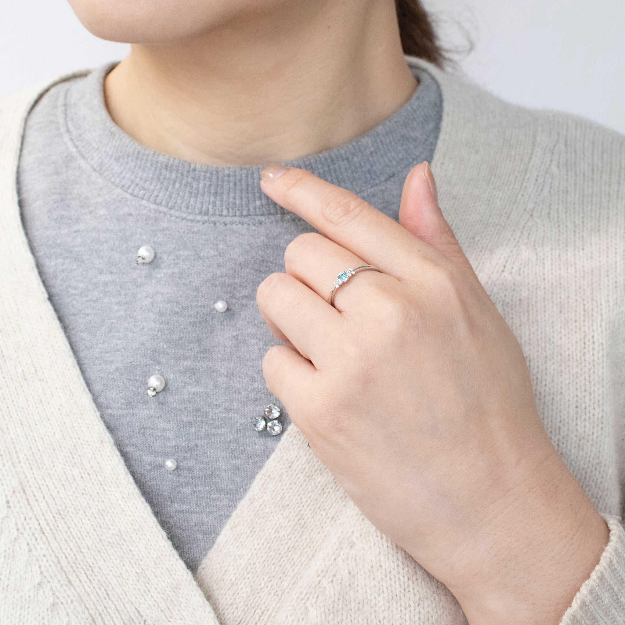 【限定1点】パライバトルマリン/ダイヤモンド プラチナリング《25T10114》