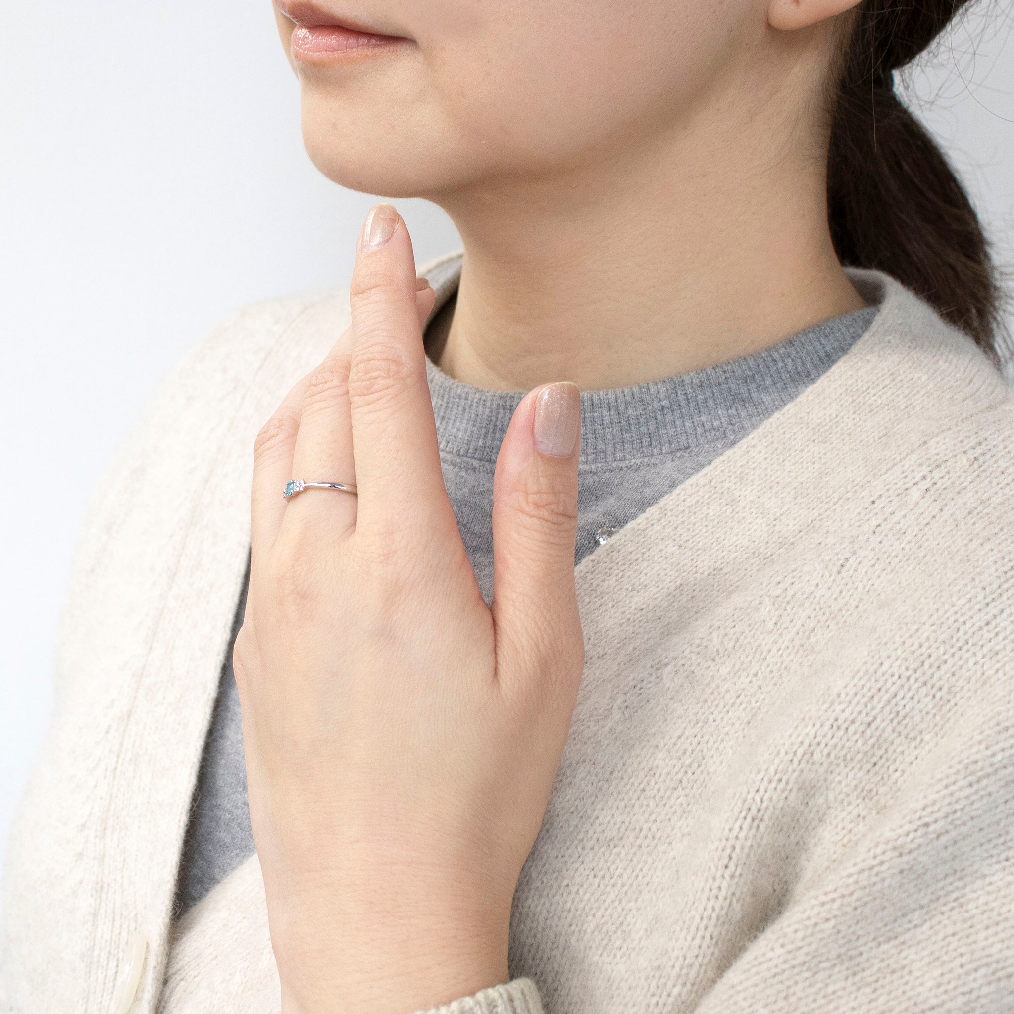 【限定1点】パライバトルマリン/ダイヤモンド プラチナリング《25T10114》