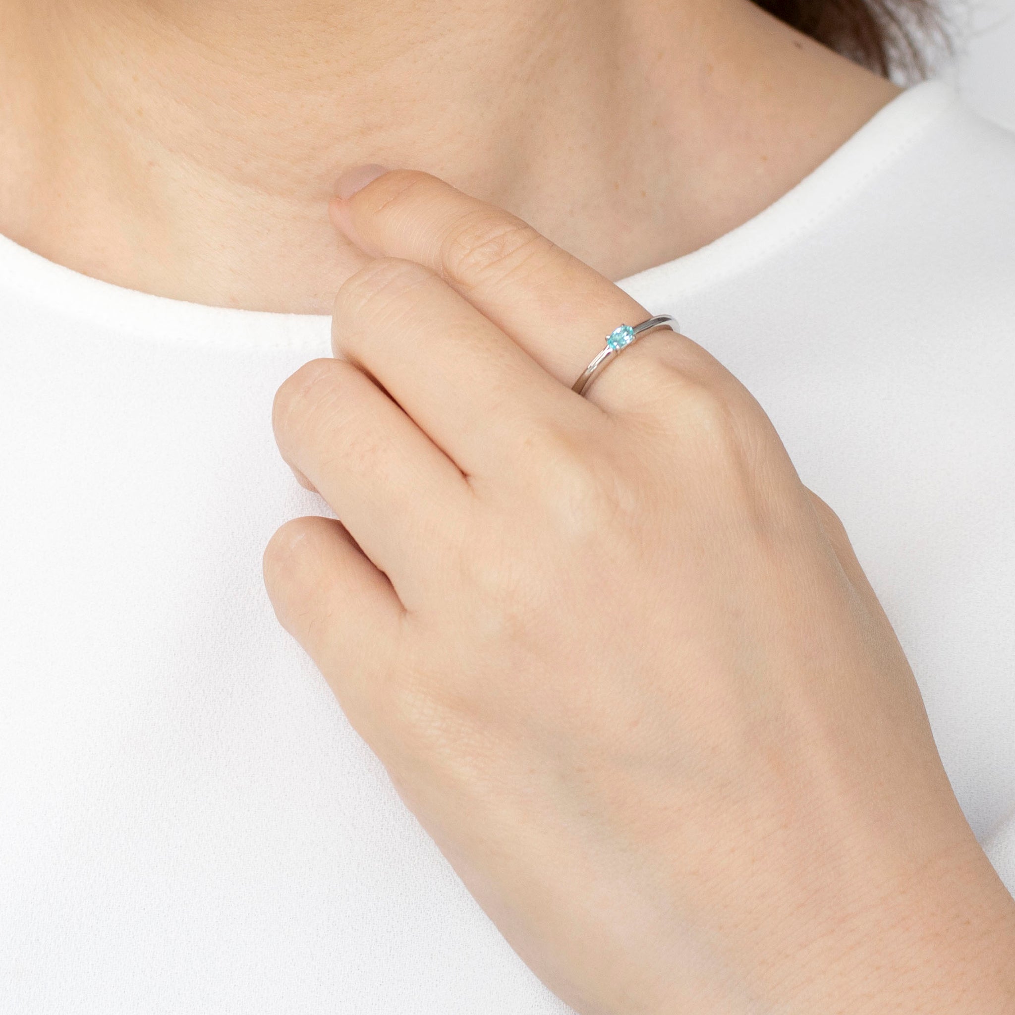 【限定1点】パライバトルマリン/ダイヤモンド プラチナリング《25T10115》